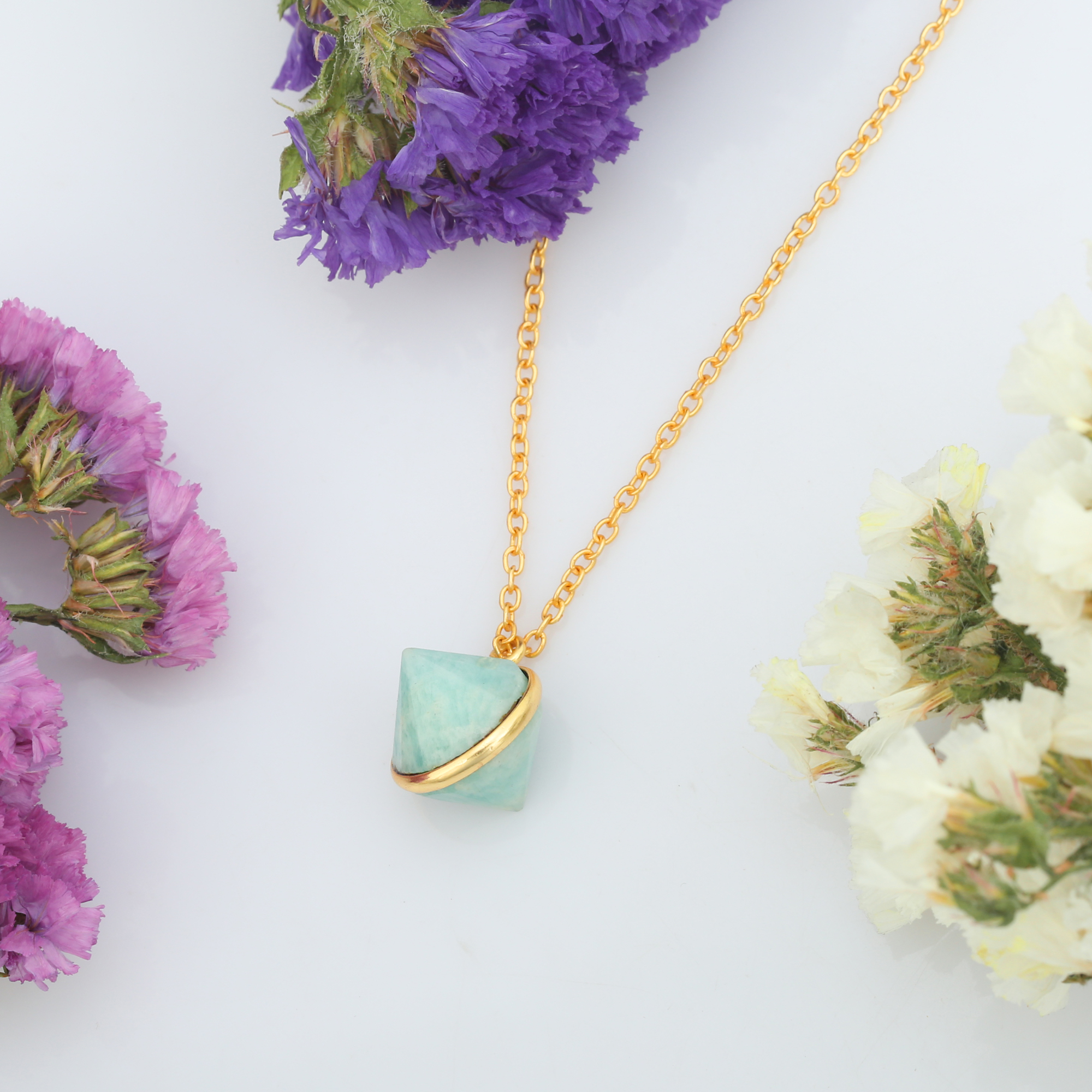 High Quality 925 Sterling Silver Woman and Girl Classic Stylish Handmade Wholesale Supple Amazonite Fancy Necklaces (VVJGN 13)