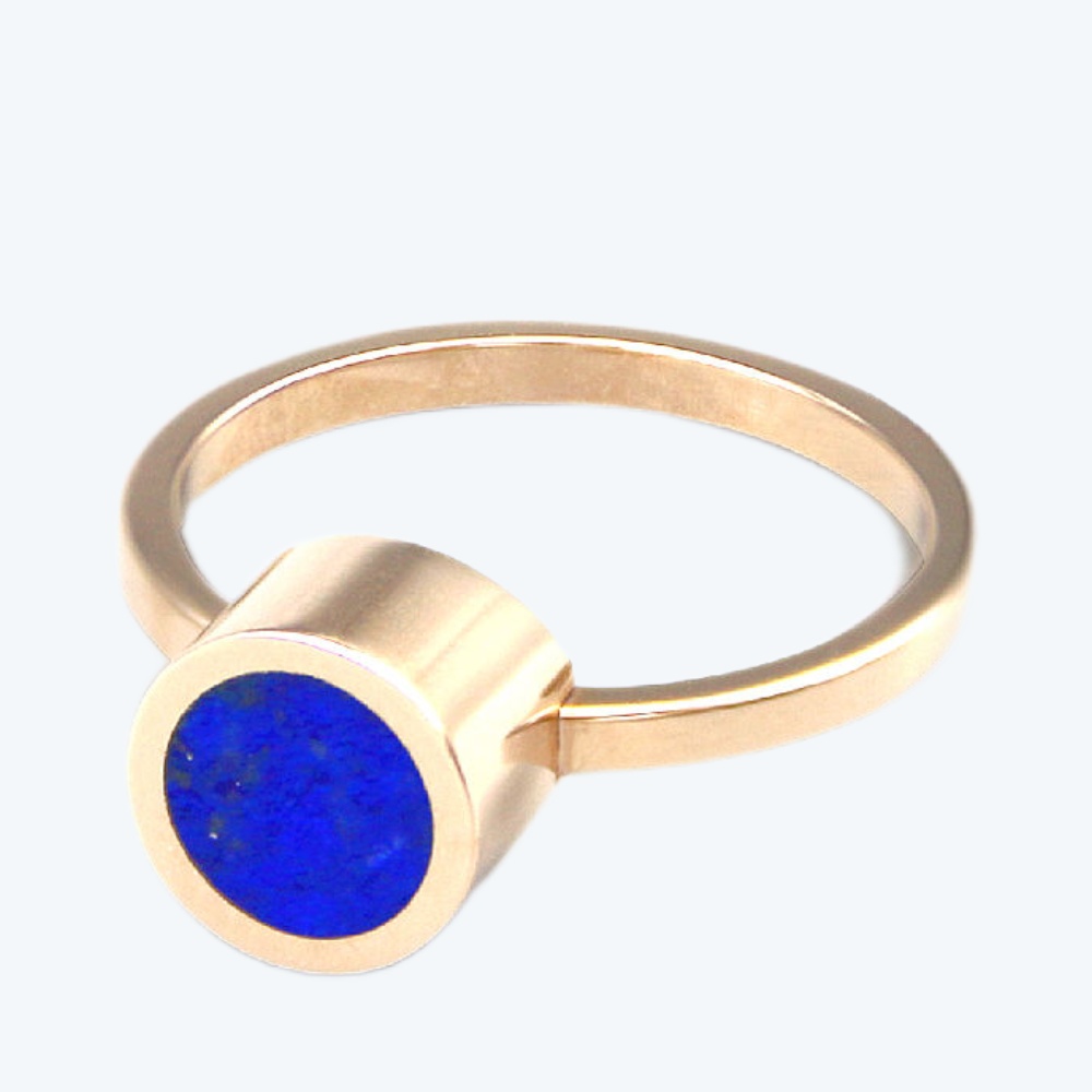 Top Class Quality Unique Design Lapis Gemstone 925 Sterling Silver With 18 K Gold Plated Rings for Womens and Girls (VVJGR 14)