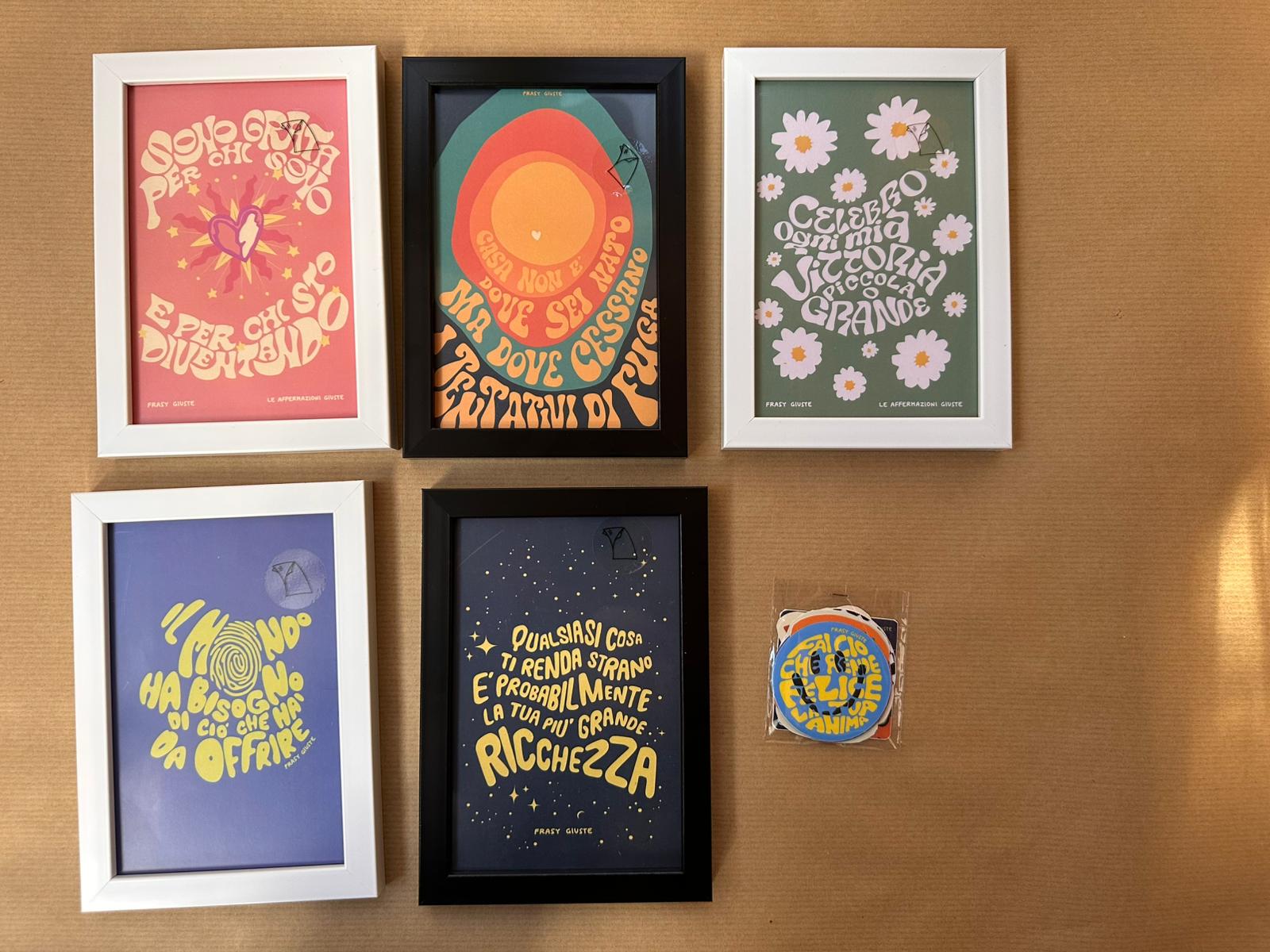 5 Quadretti 10x15 - 1 set 9 stickers