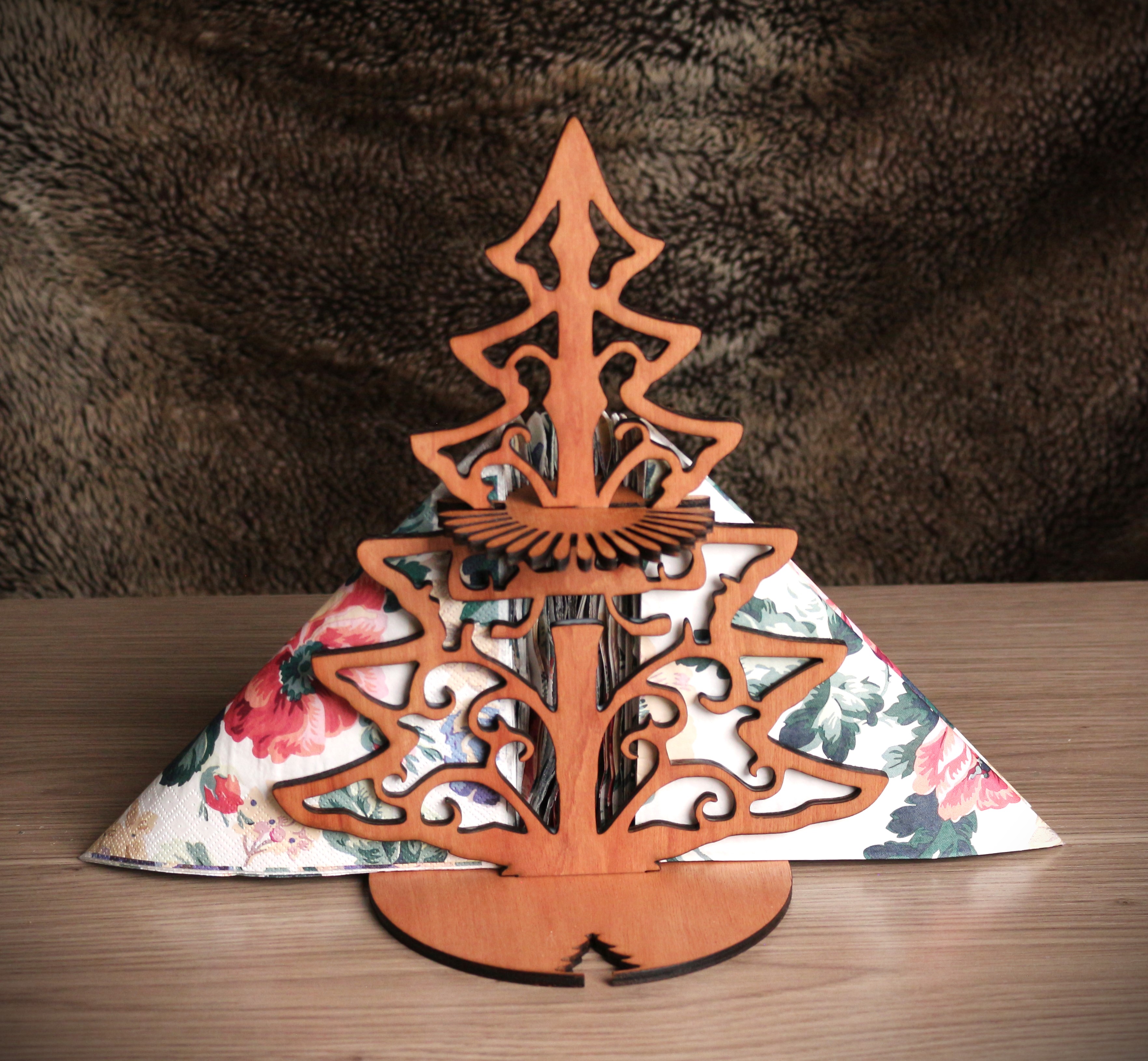 Présentoir de serviettes de table - Sapin de Noël 