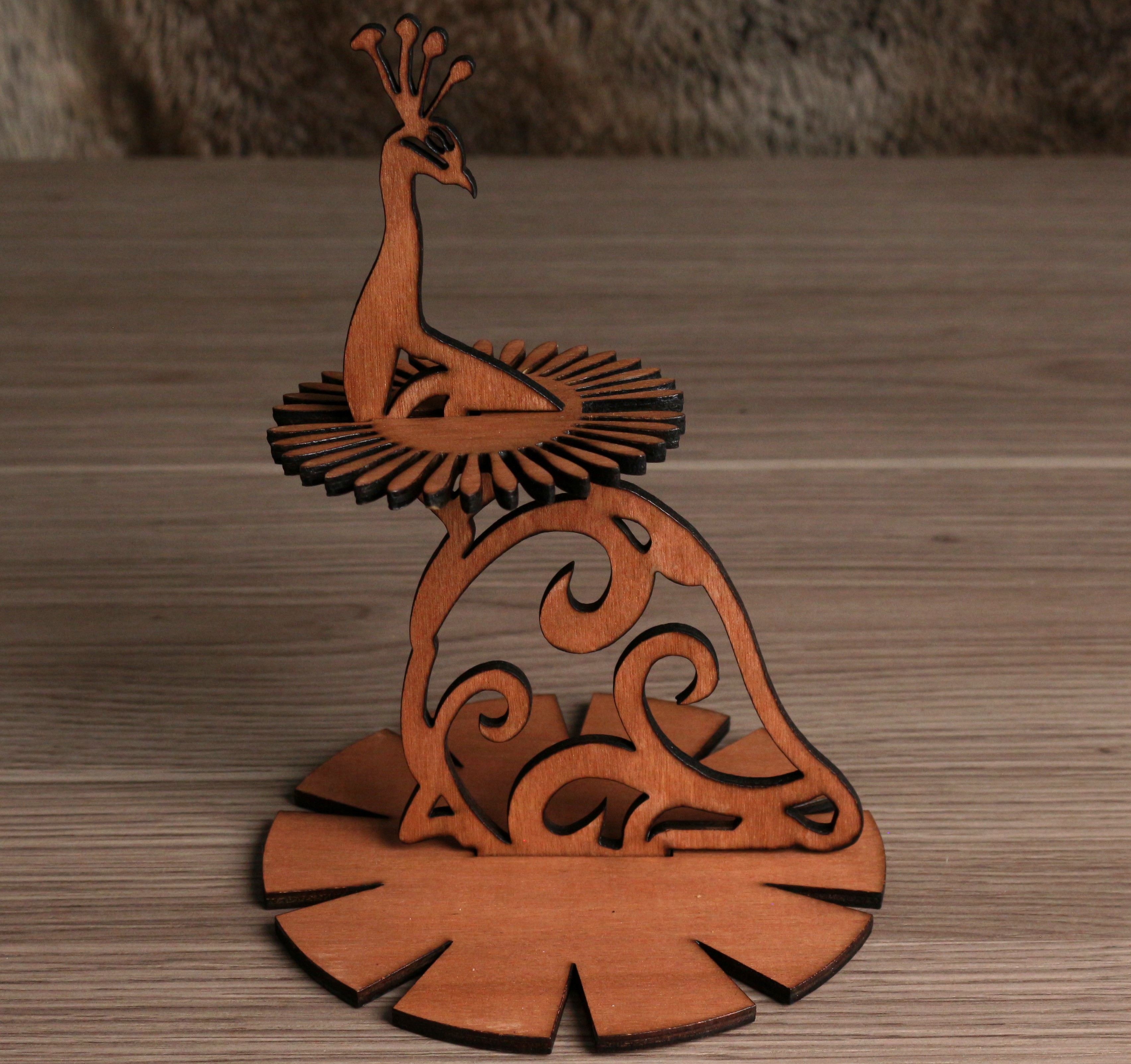 Présentoir de serviettes de table -  Paon