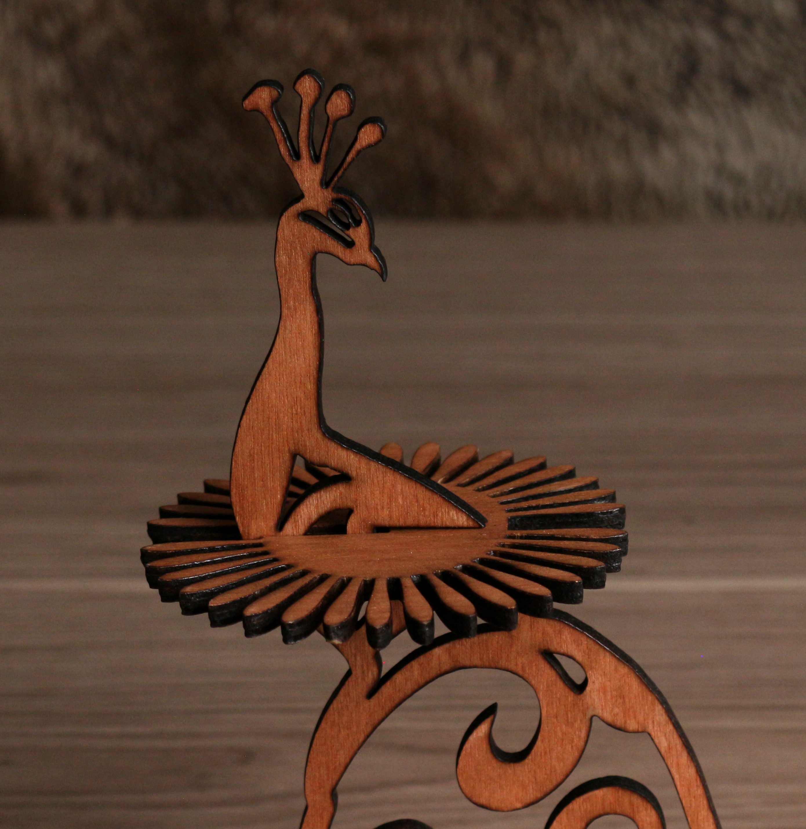 Présentoir de serviettes de table -  Paon