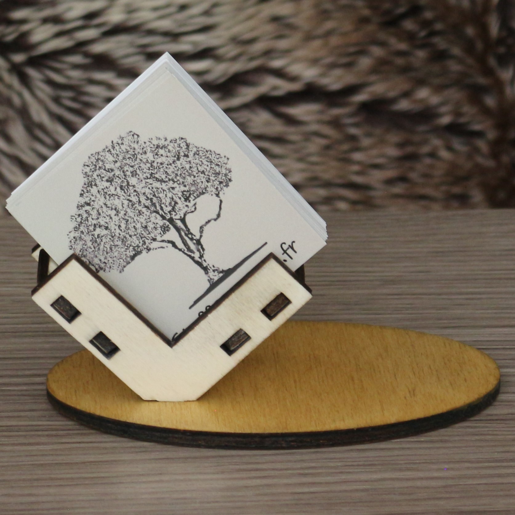 Porte-cartes de visite en bois