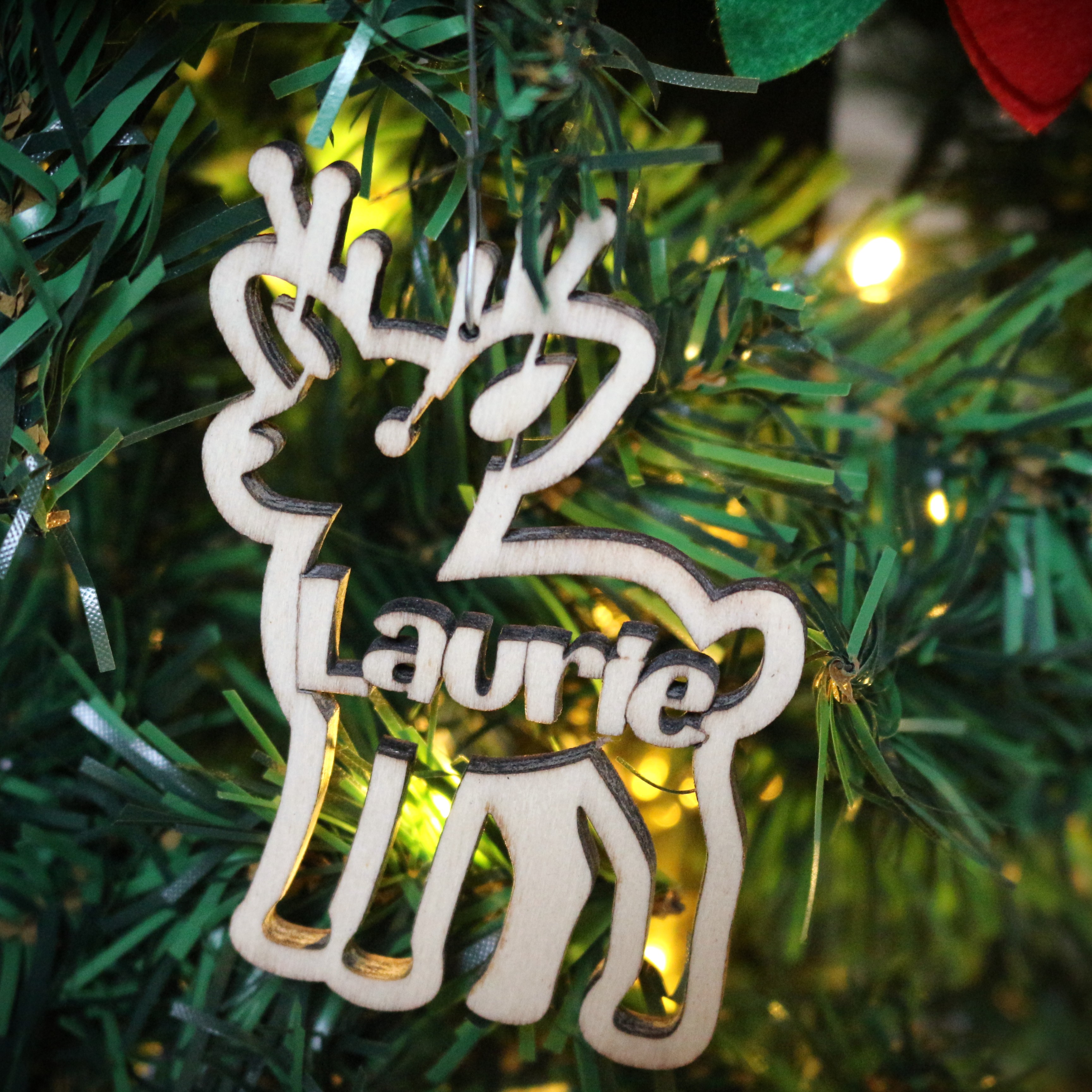 Ornement de Noël "Reindeer" personnalisé