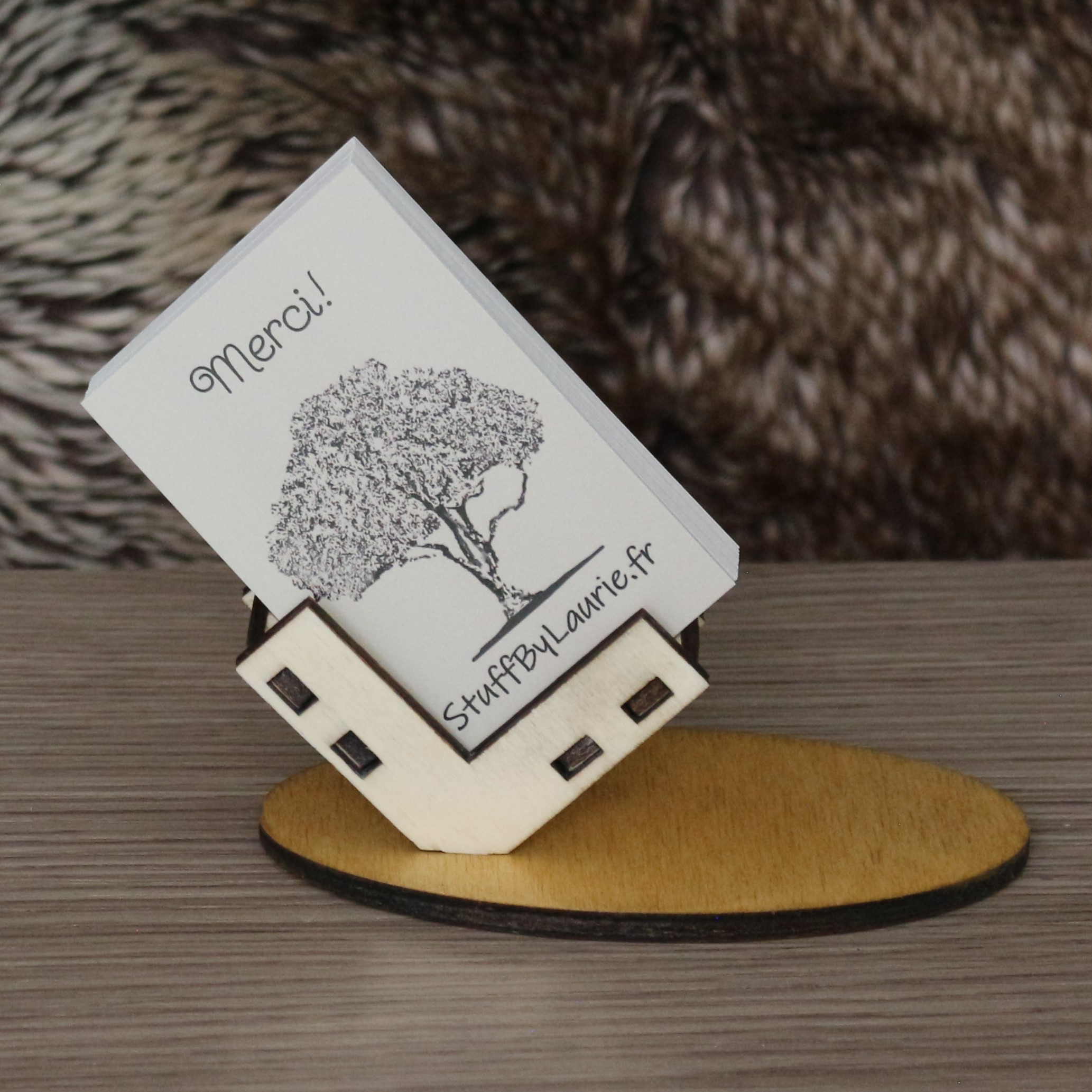 Porte-cartes de visite en bois