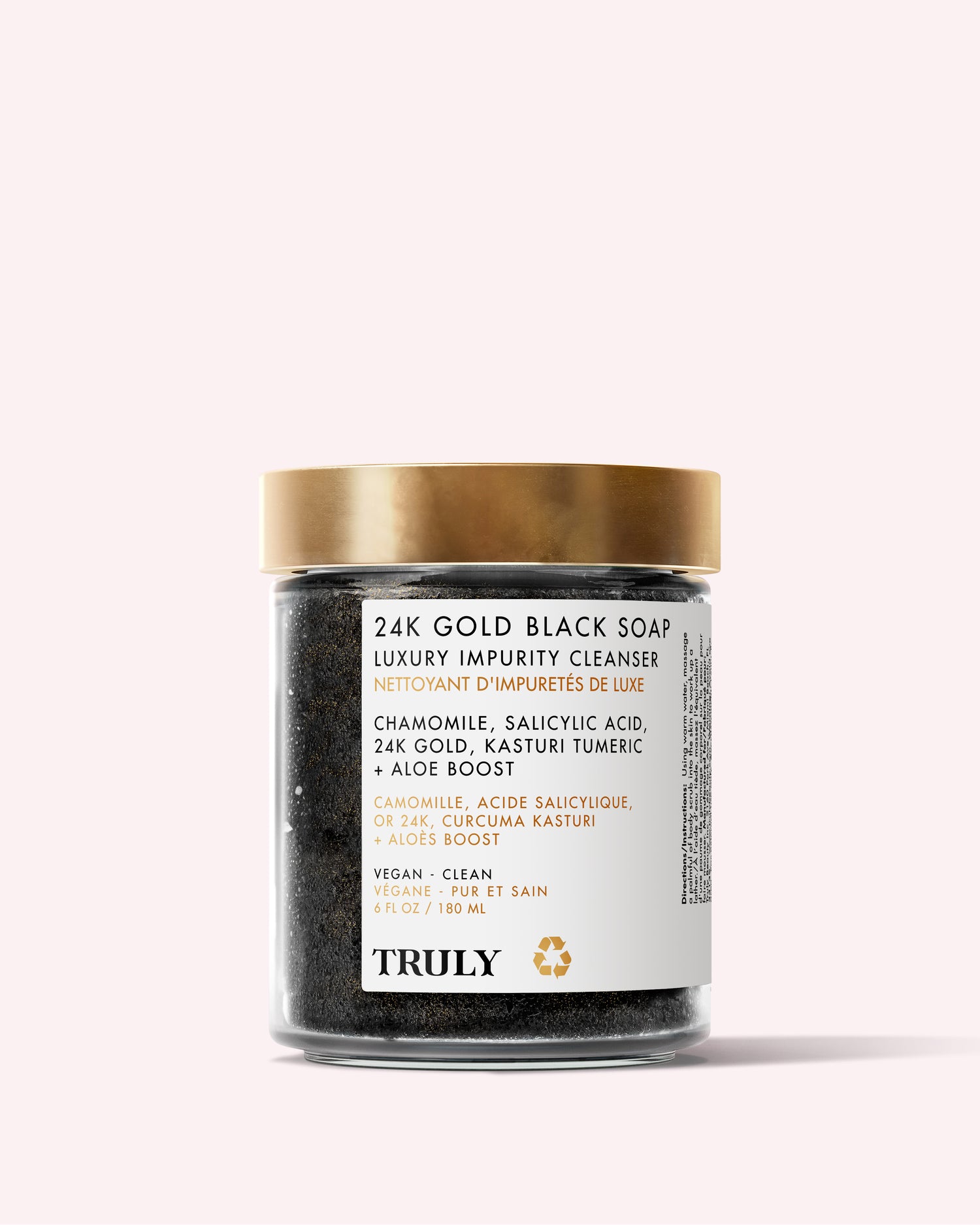 24K Gold Black Soap Luxury Impurity Cleanser - Jabón negro de oro de 24 quilates, limpiador de impurezas de lujo