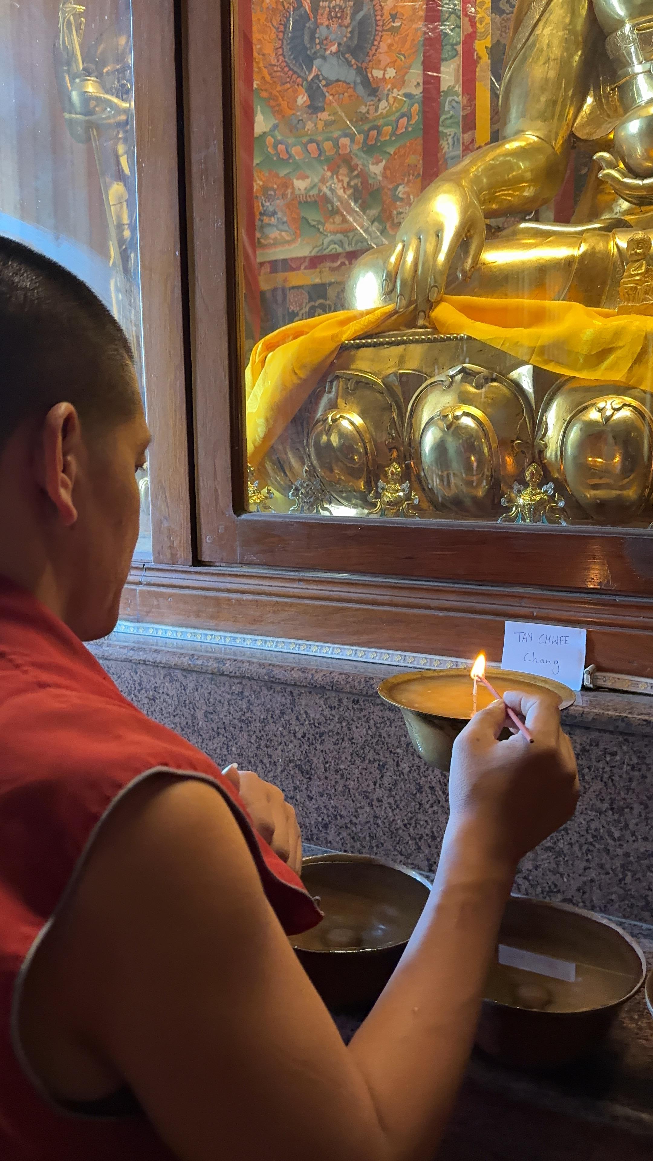 Butter lamp offering