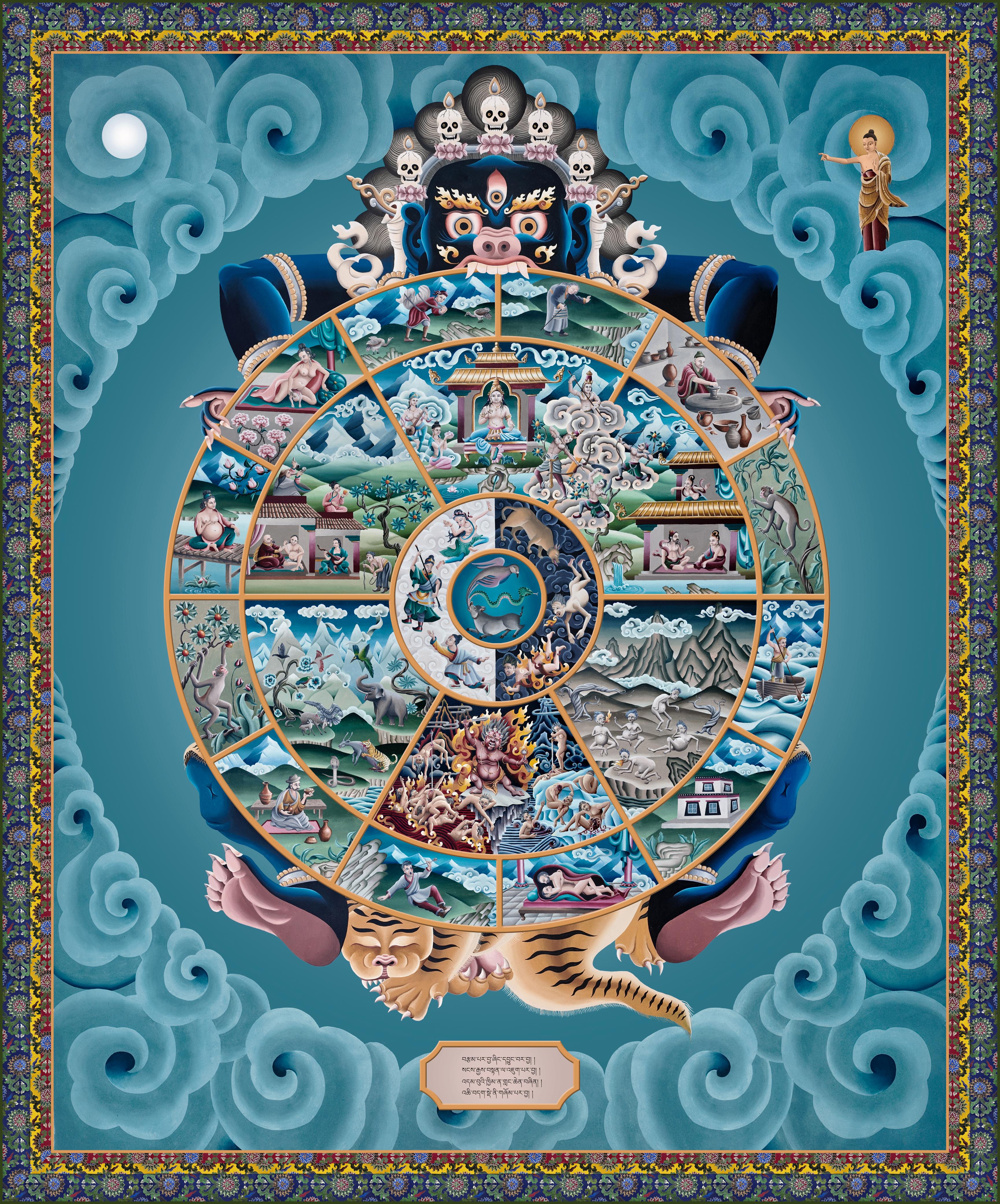 Buddhist Wheel of Life Thangka