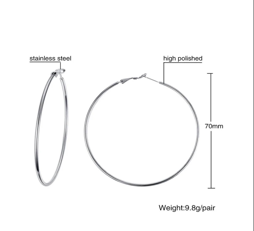 Stainless Steel Hoop Earrings