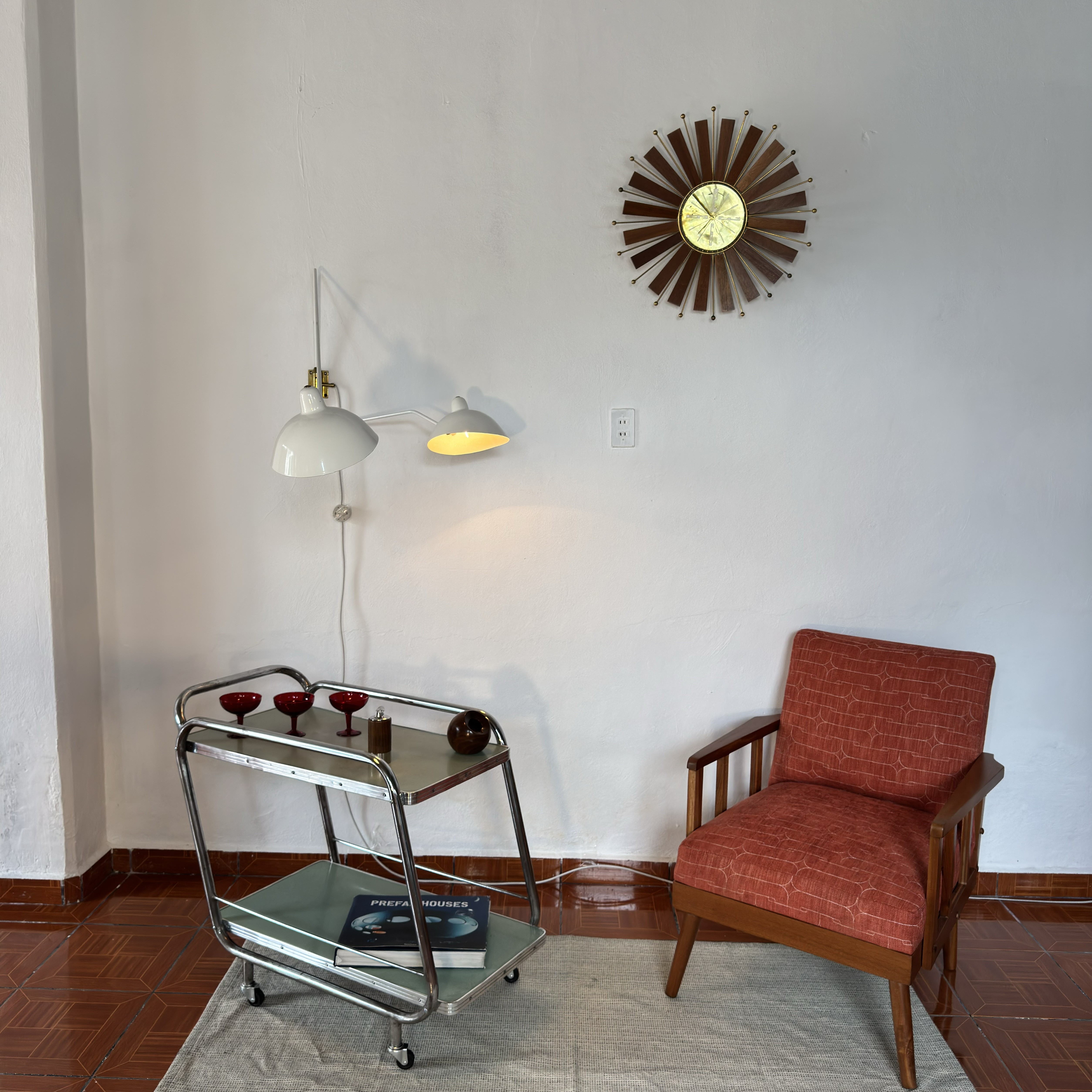 Carro de servicio de acero cromado