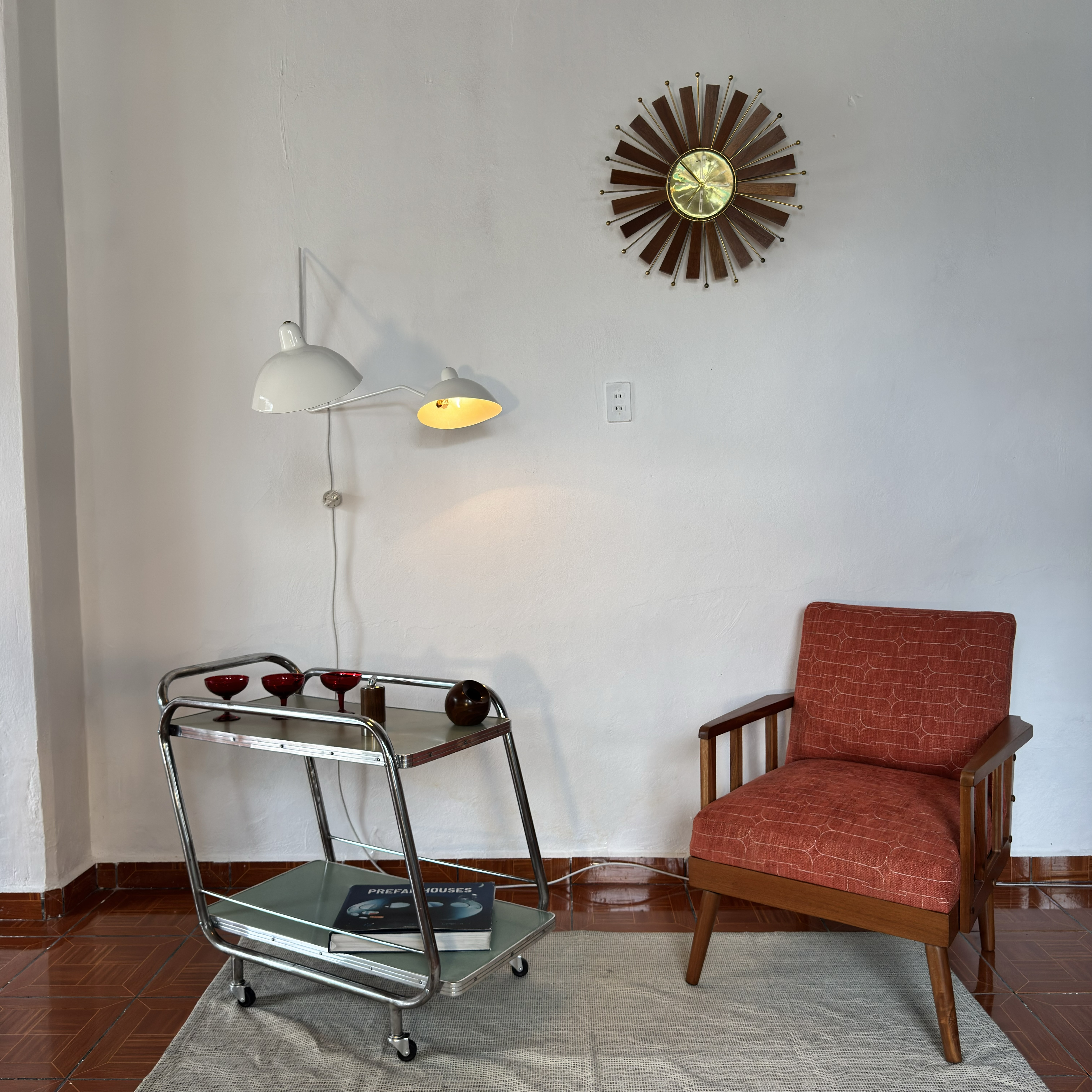 Carro de servicio de acero cromado