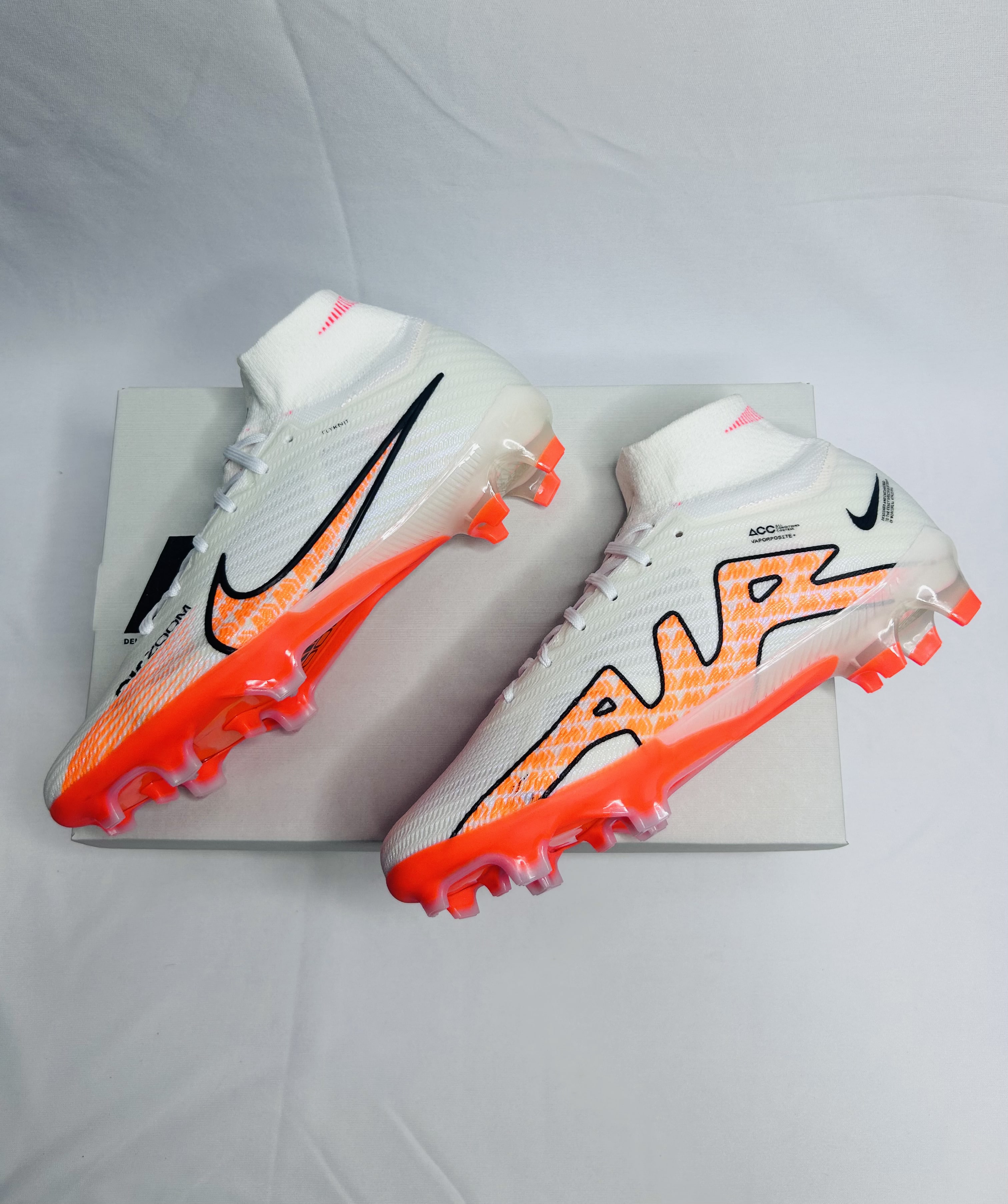 Mercurial Superfly 9 White Orange Custom Colourway