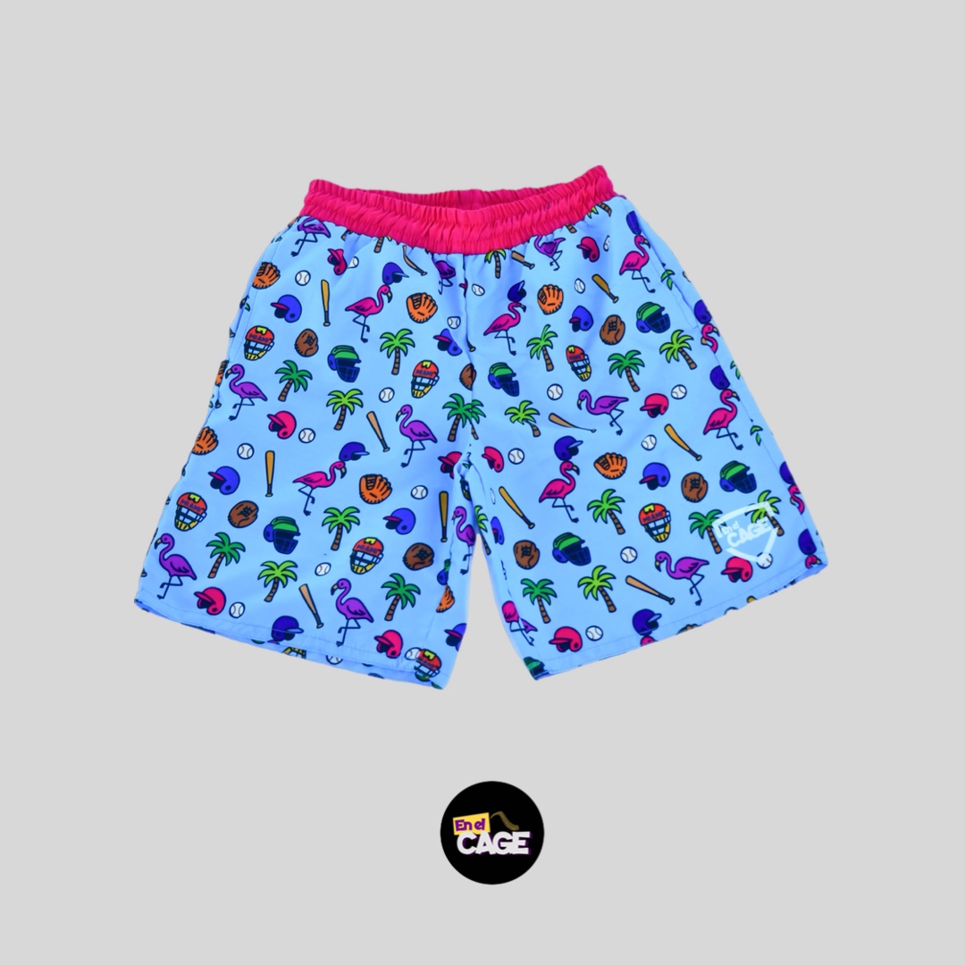 Printed  Miami baseball Kids Shorts