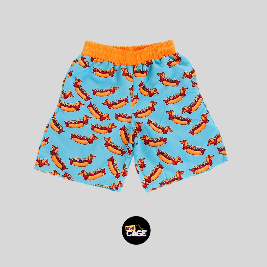 Hot Dog Print Shorts