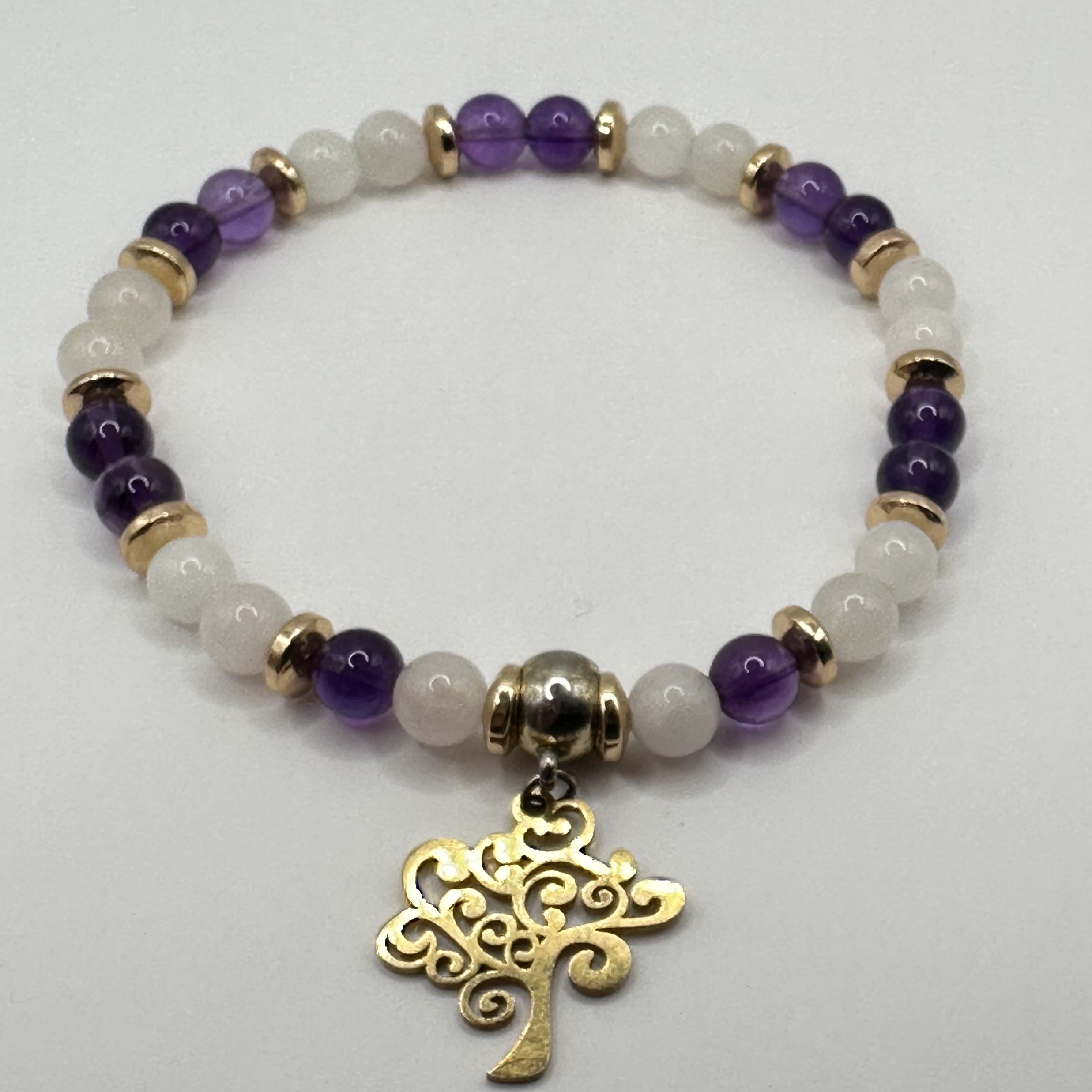 Bracelet améthyste et quartz rose 