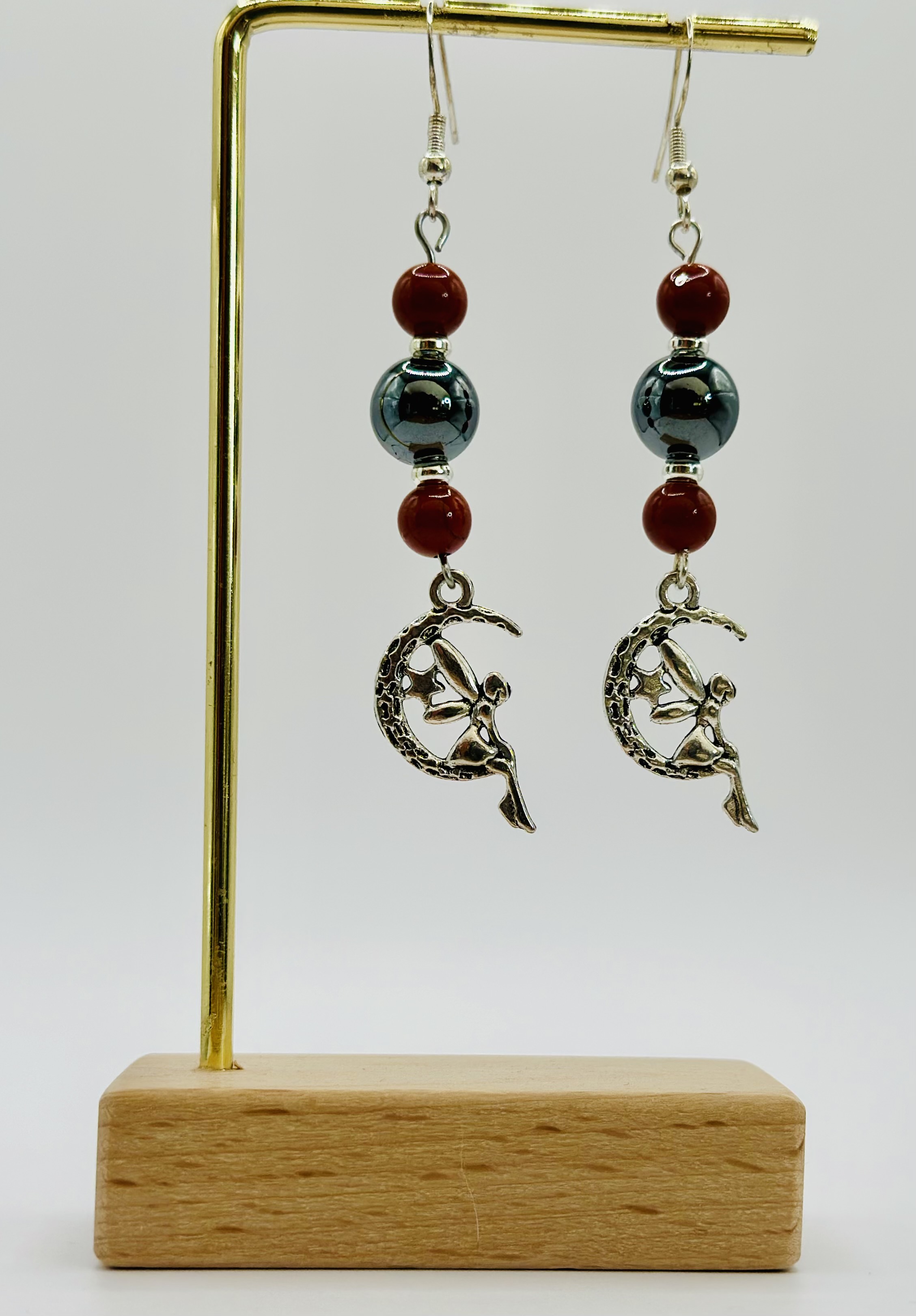 Boucles d'oreilles améthyste et hématite