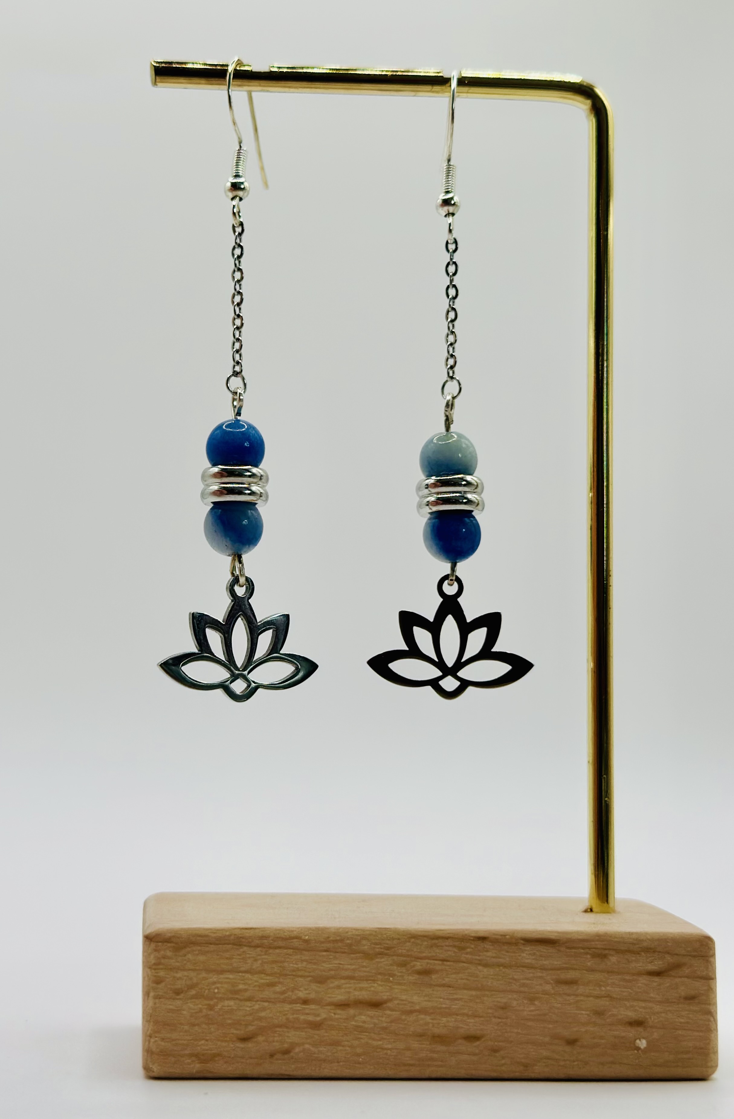 Boucles d'oreilles aventurine bleue