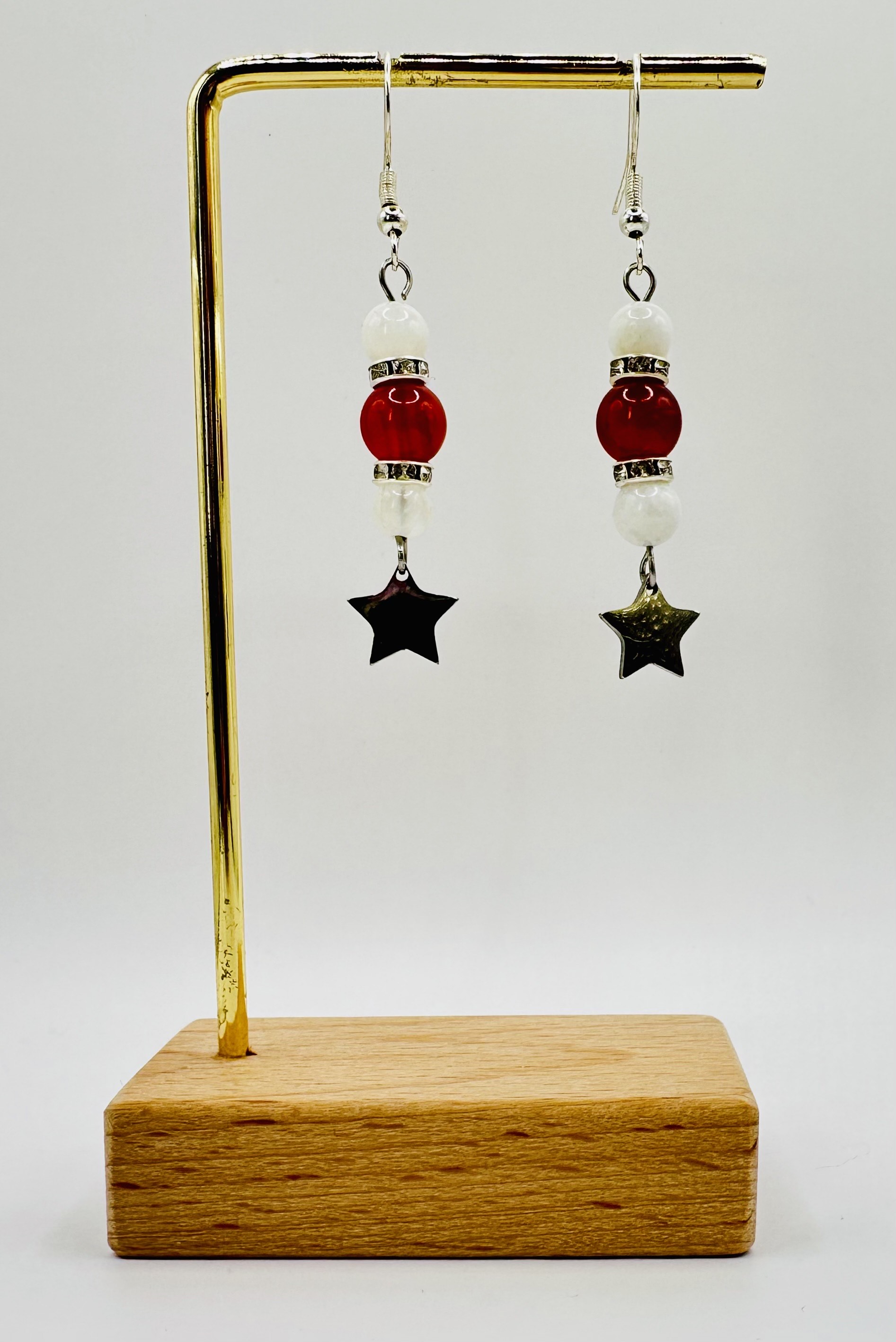 Boucles d'oreilles pierre de lune et Agate cornaline