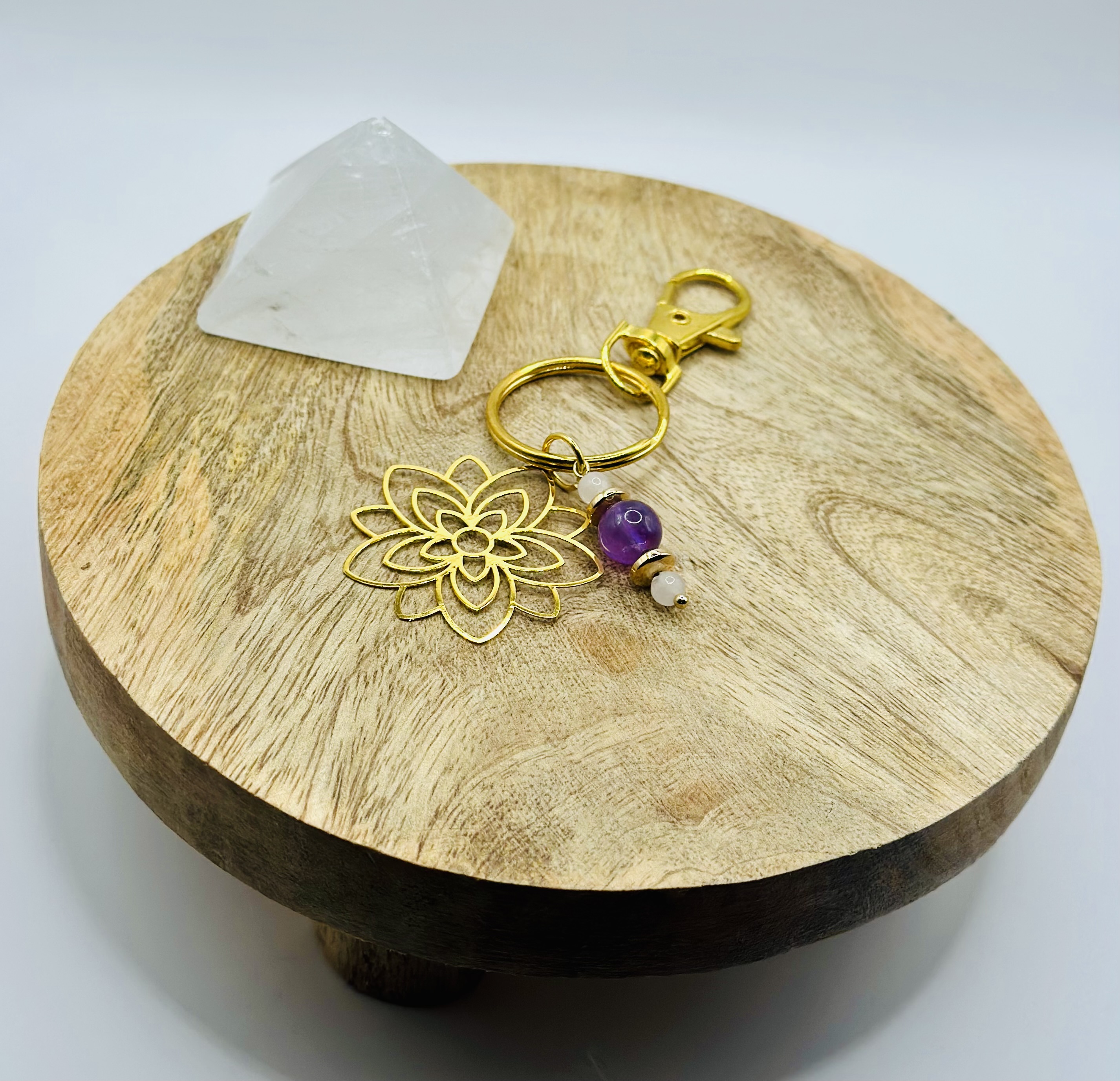 Portes clés fleurs dorées