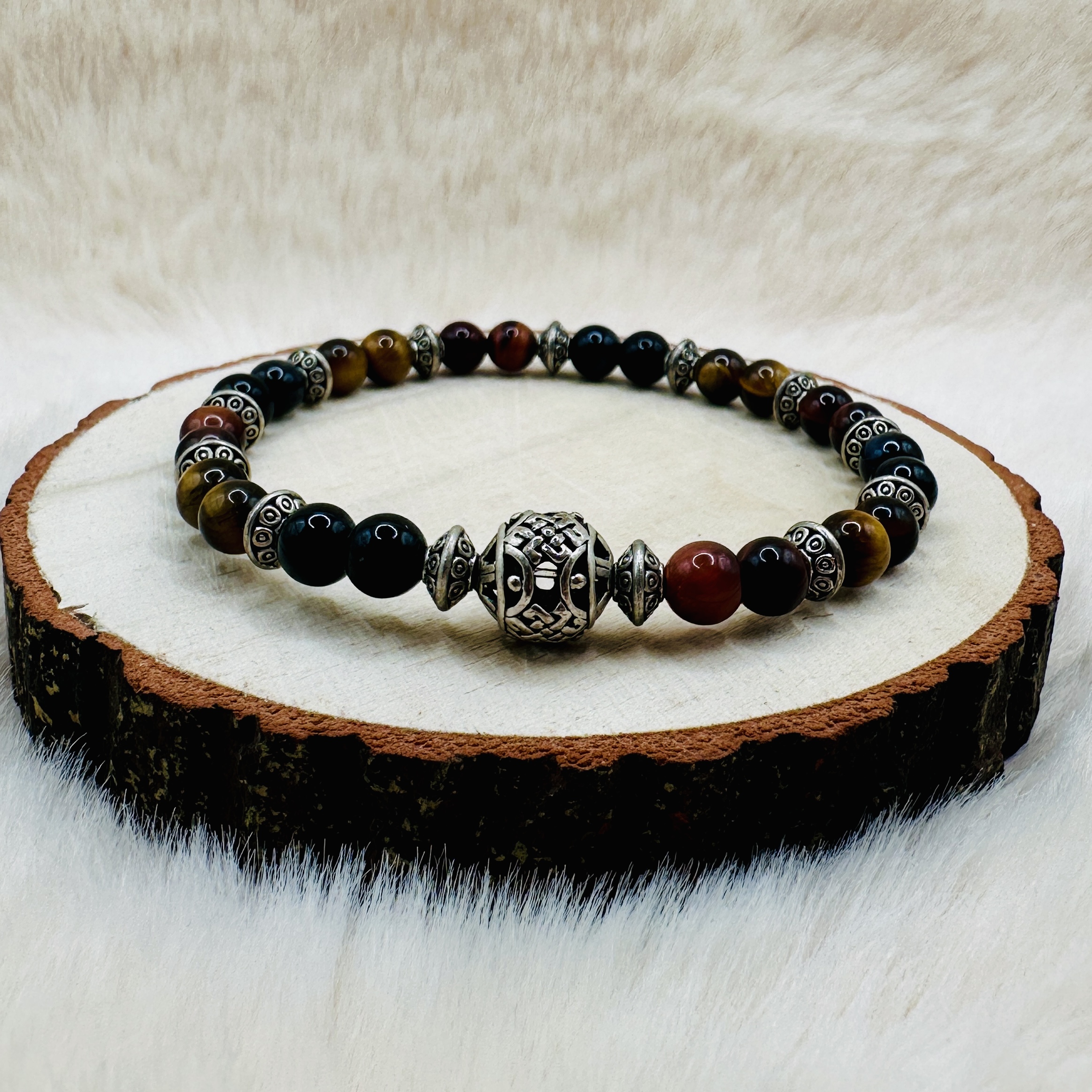 Bracelet Oeil de tigre, oeil de taureau et oeil de faucon