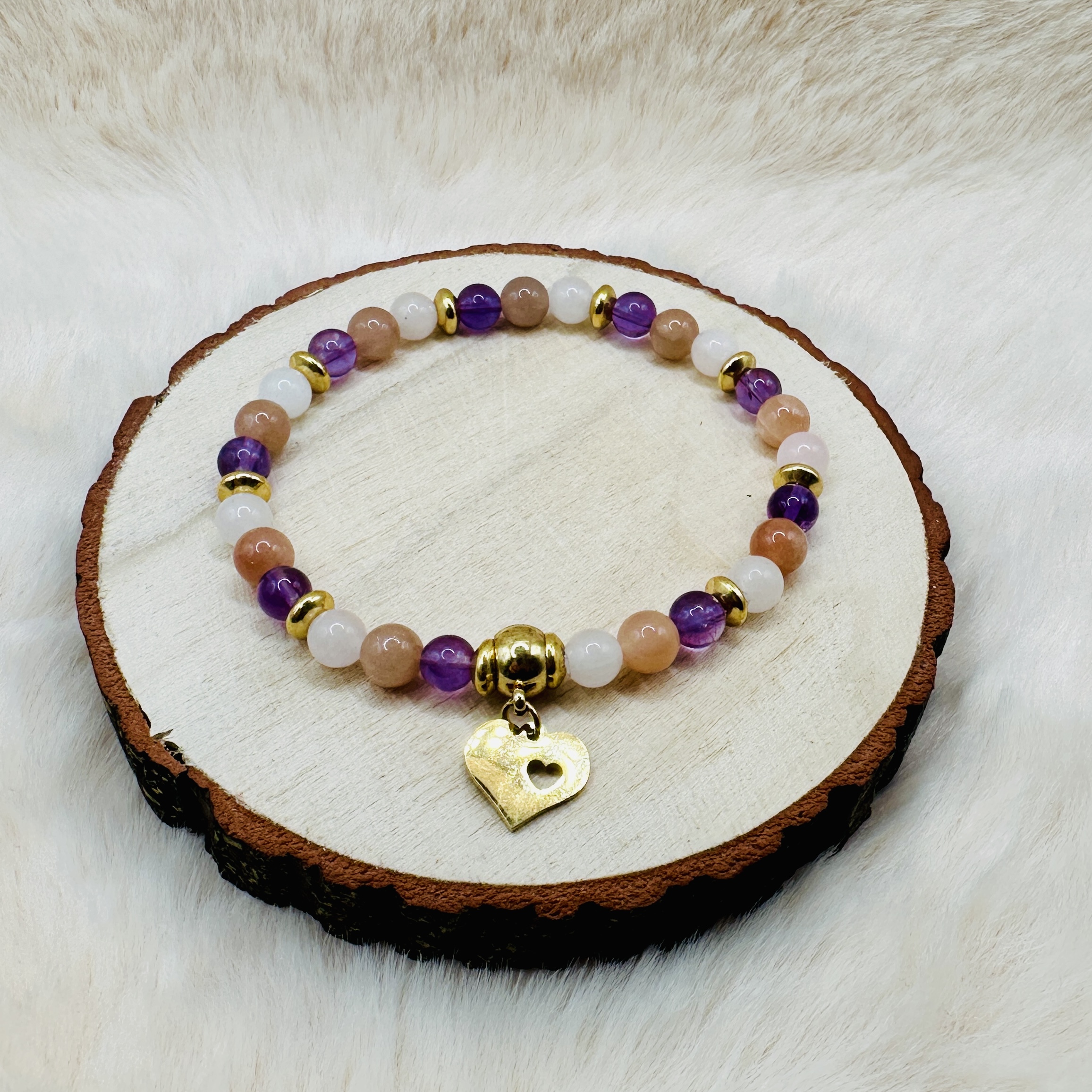 Bracelet Quartz rose, Quartz fraise et améthyste