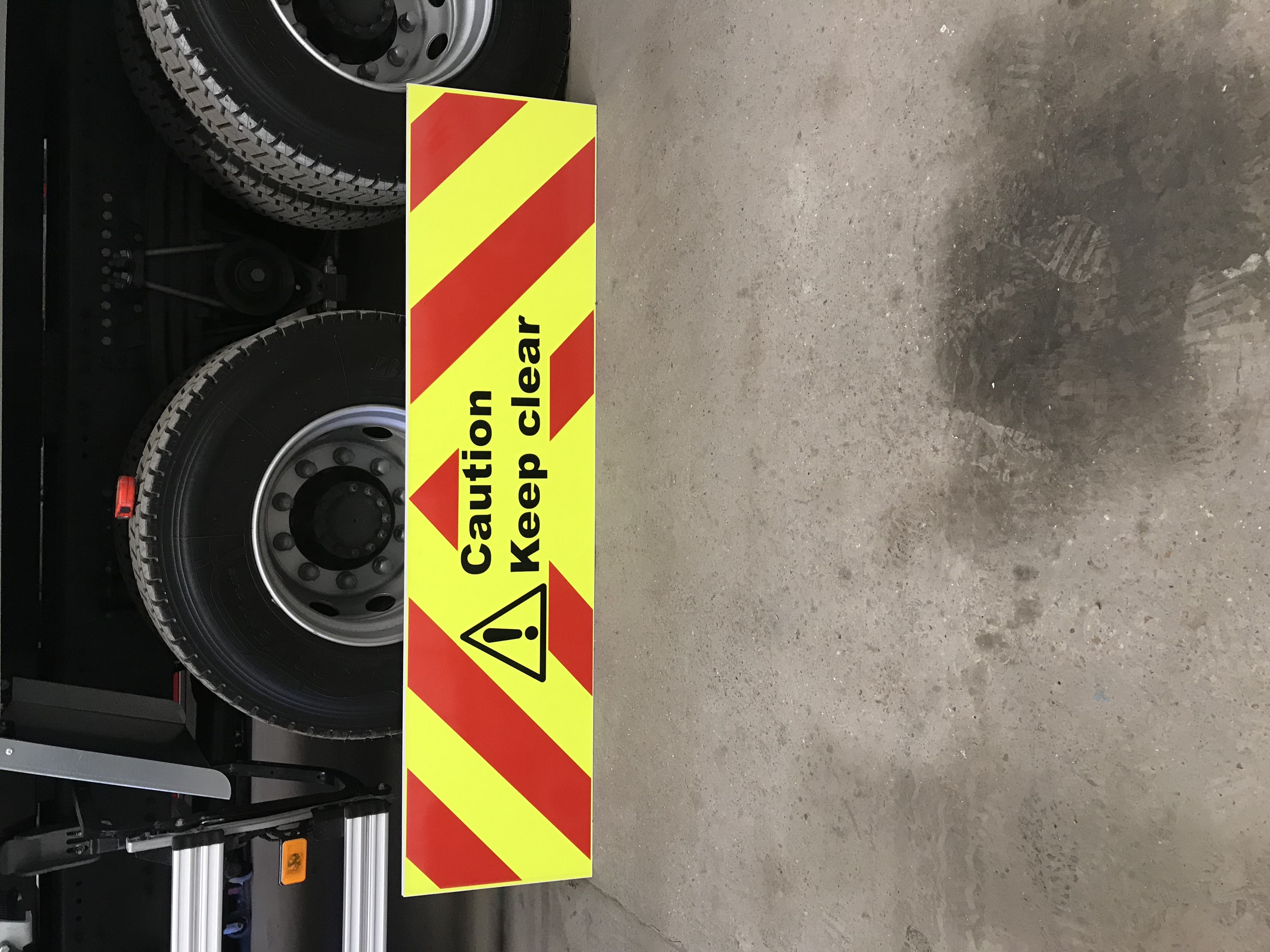HGV Side guard warning sign