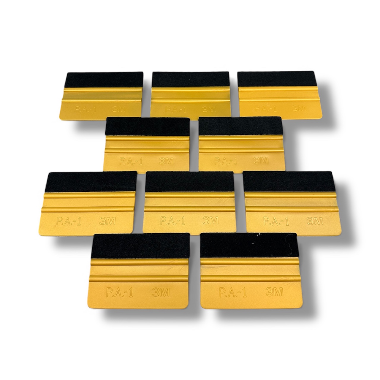 1x Gold plastic squeegee with a premium felt edge 100mm x 75mm