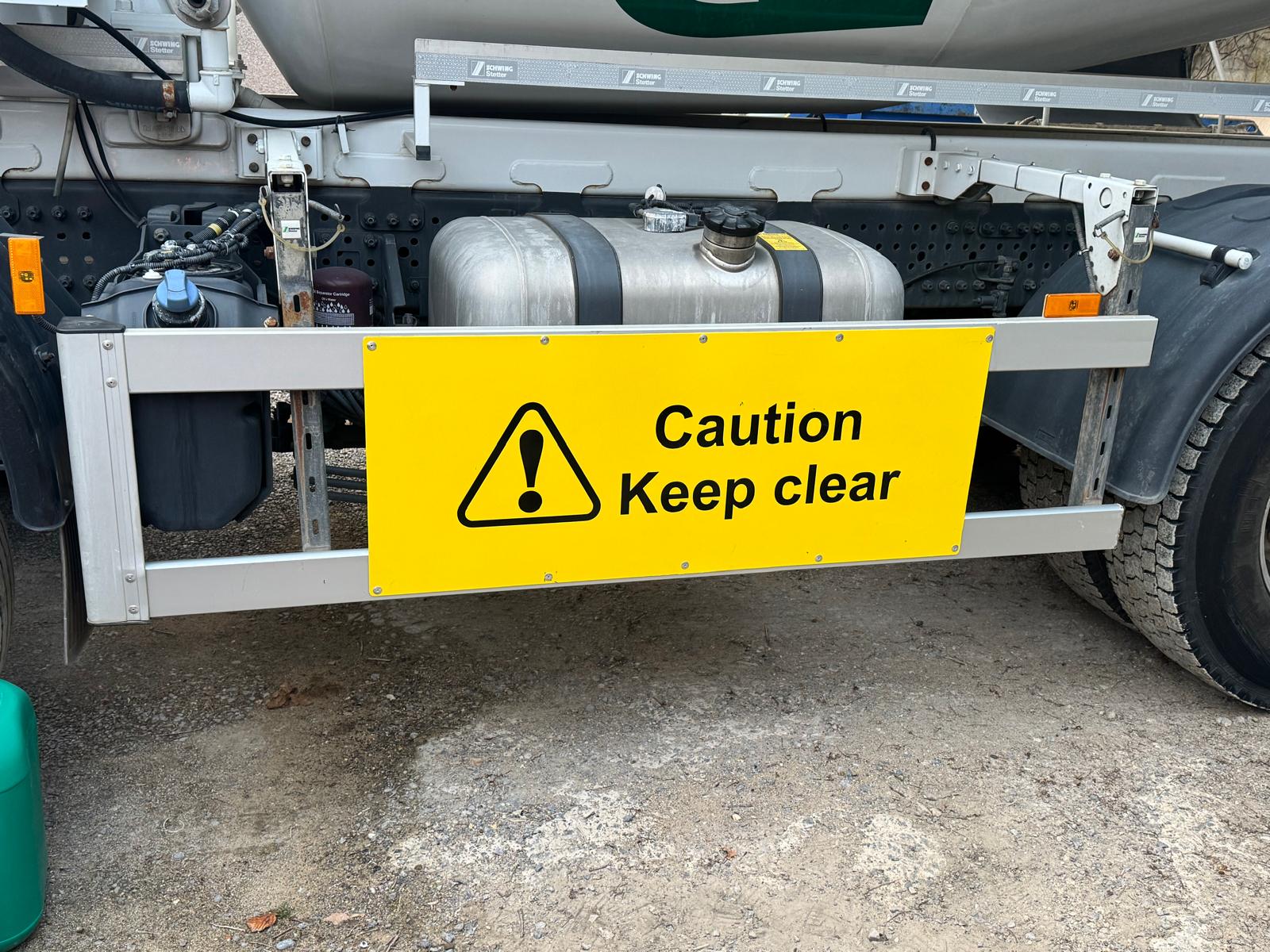 HGV Side guard warning sign CAUTION KEEP CLEAR
