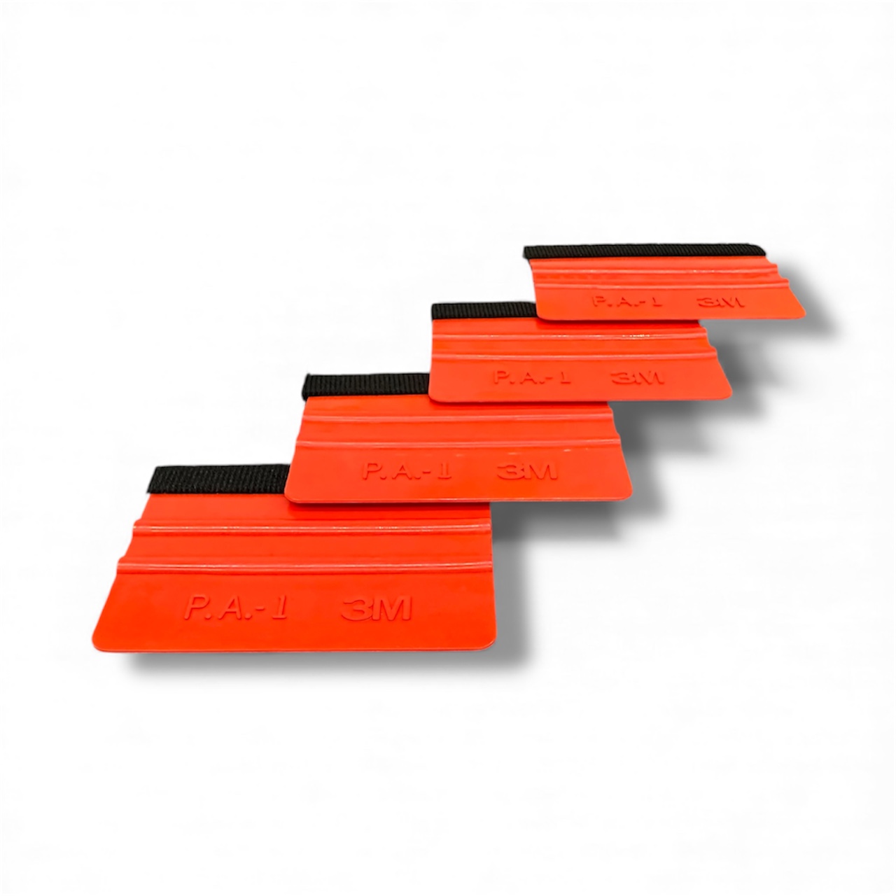 1x Red plastic squeegee with a premium felt edge 100mm x 75mm
