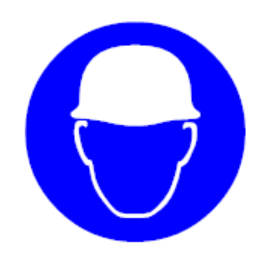 Hard hats must be worn - Blue