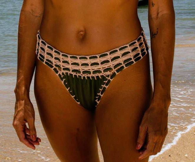 Calcinha Cinturada Croco