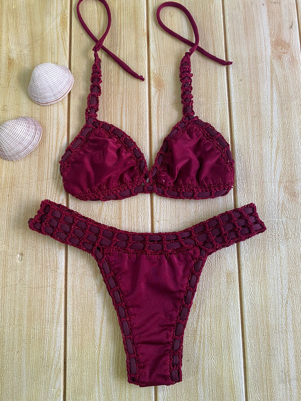 Biquíni Bordô Tradicional 