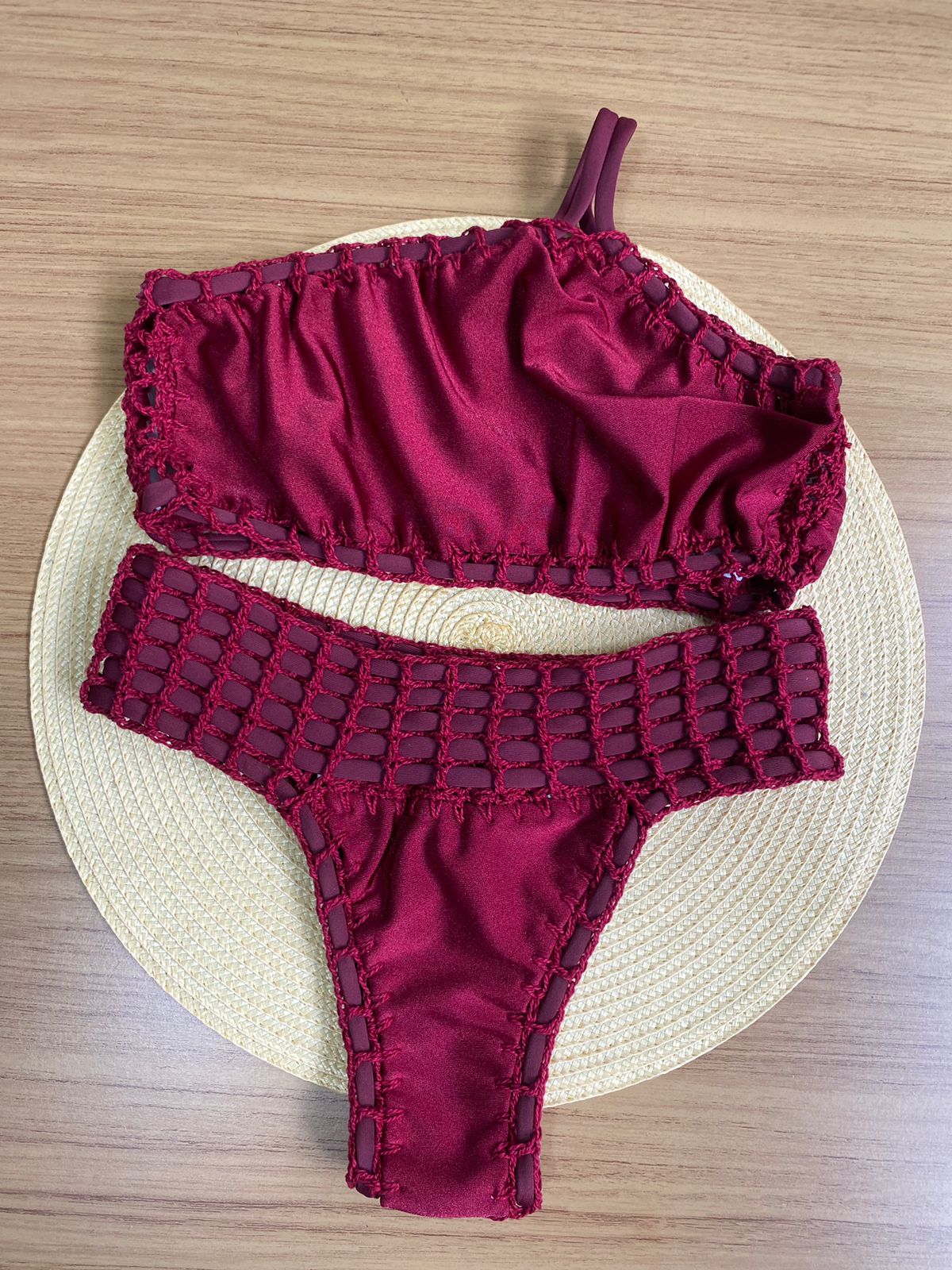 Biquíni Bordô Cinturado 