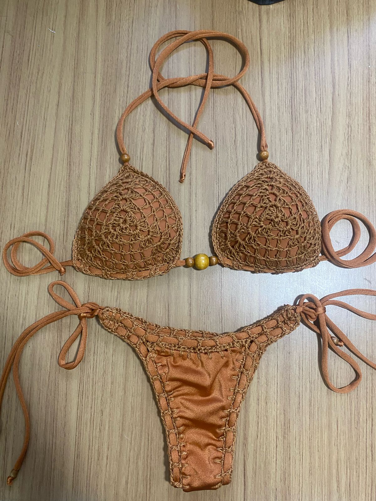 Biquíni Conhaque Lacinho Bojo