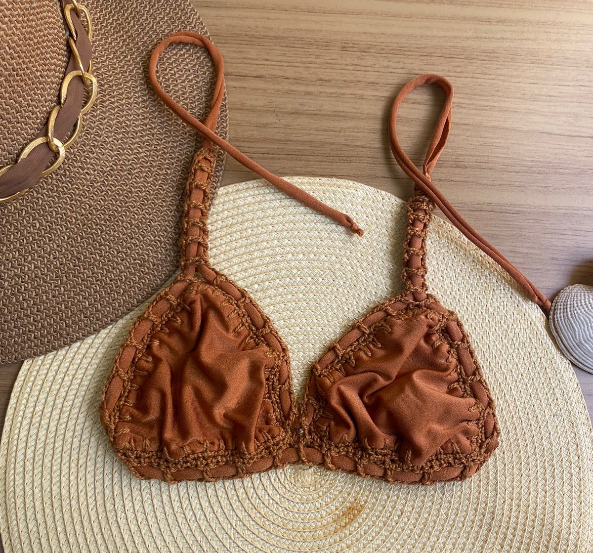 Sutiã Triângulo Conhaque 