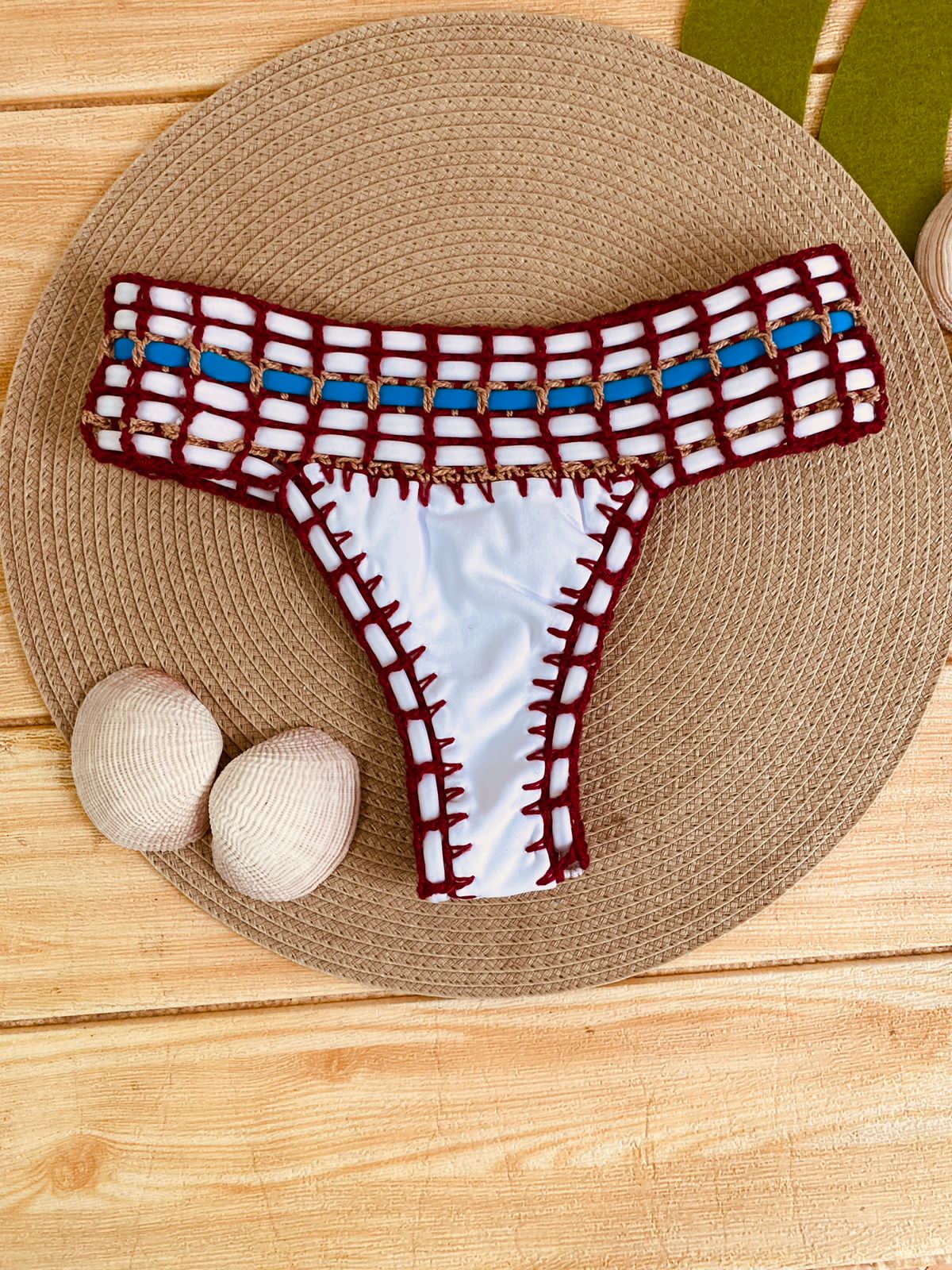 Calcinha Cinturada White Marsala