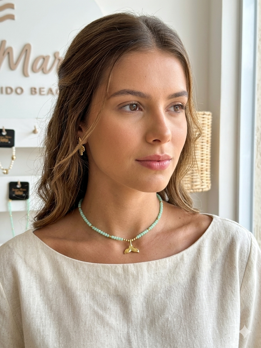 Chocker Beluga Verde - Ch082