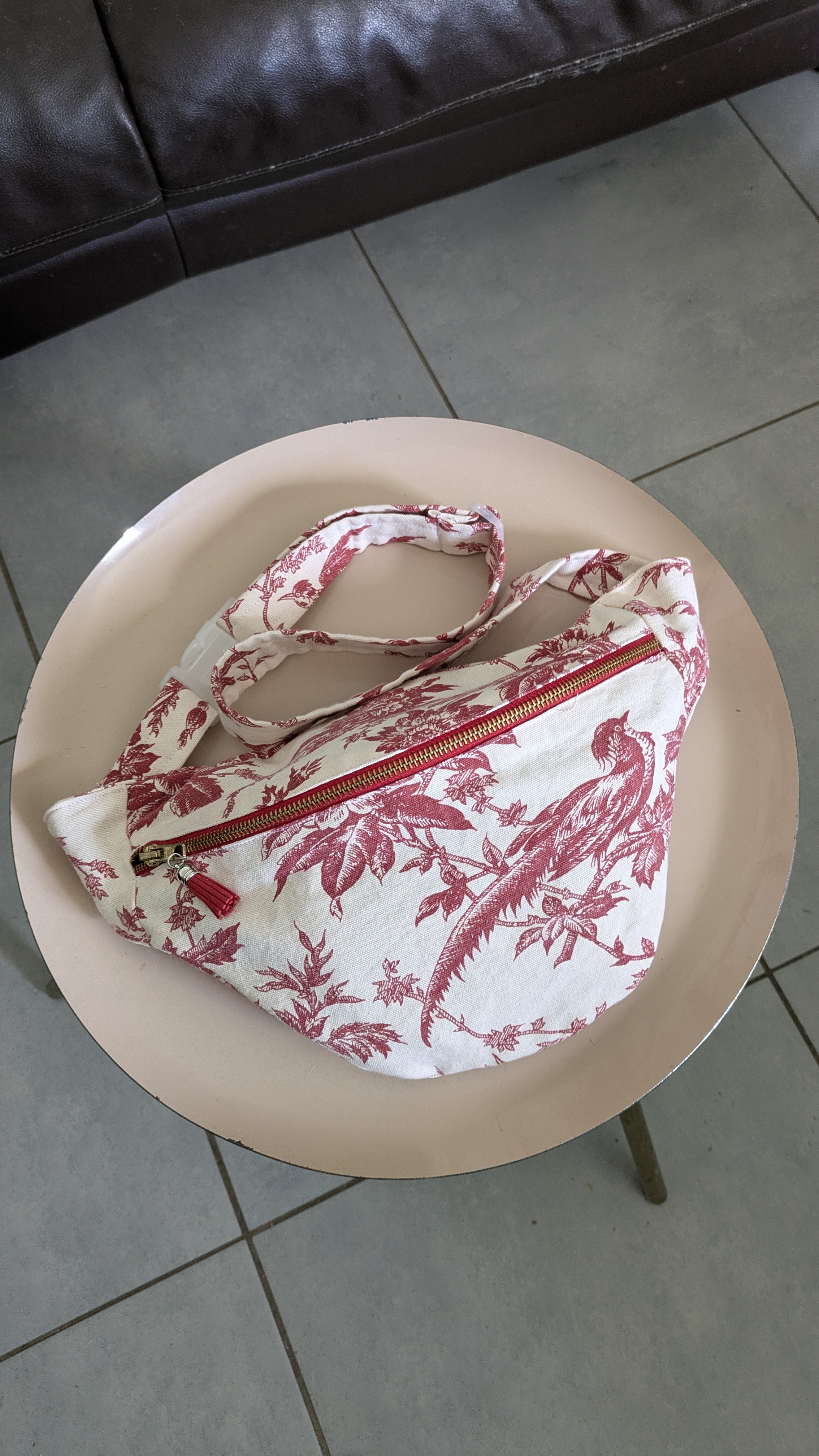 Sac banane toile de Jouy 