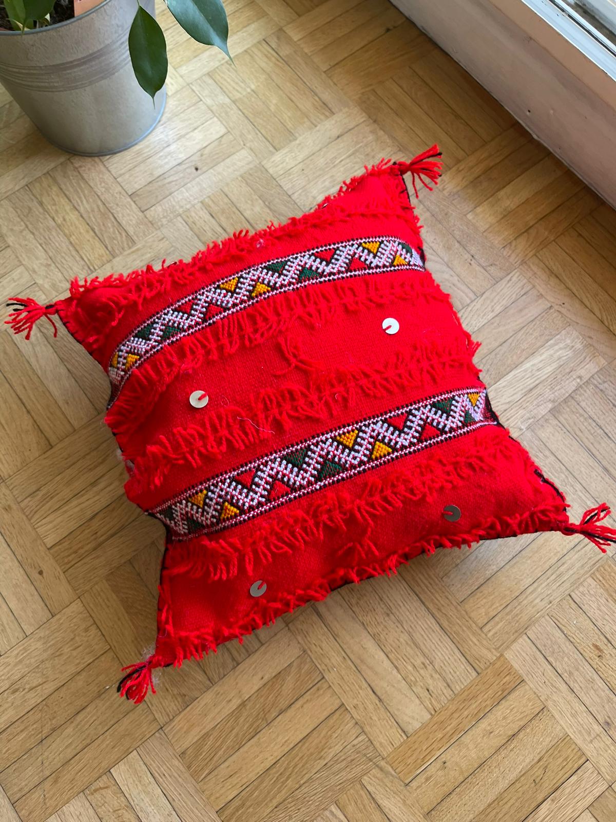Coussin berbère rouge