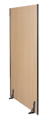 Cloison modulaire autoportante, pied repliable