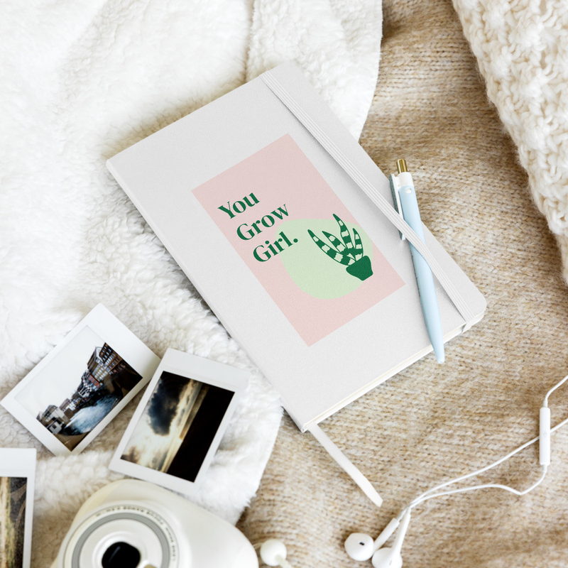 Grow Girl! Hardcover Bound Notebook (Lined pages with storage pouch)