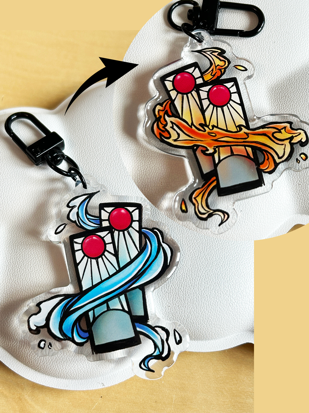 𝗧𝗮𝗻𝗷𝗶𝗿𝗼 𝗮𝗴𝘂𝗮 + 𝗳𝘂𝗲𝗴𝗼 Keychain
