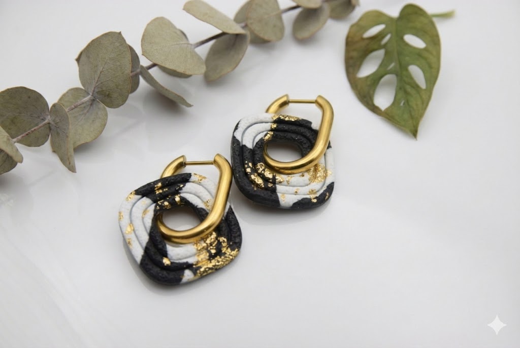Boucles d'oreilles Fernande Collection Festives | Bijou Acier Inoxydable | Créateur Français | Fait Main en Ardèche | Argile Polymère Légère