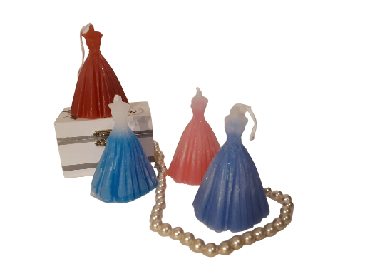 Kerze in Form eines Kleides/Brautkleid 