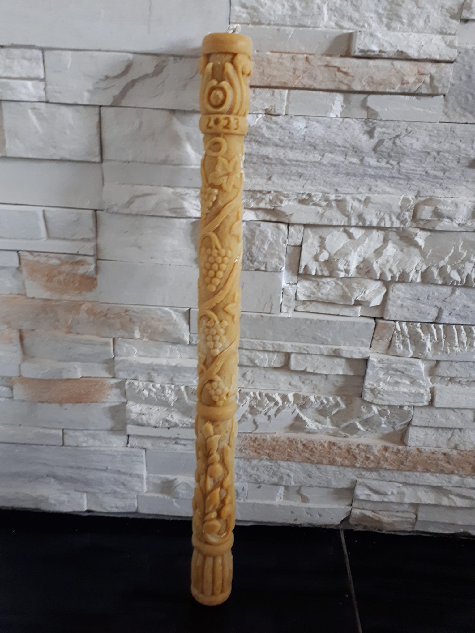 Hochzeits-/Taufkerze aus Wachs