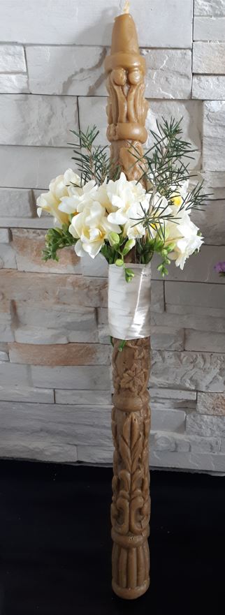 Hochzeits-/Taufkerze aus Wachs