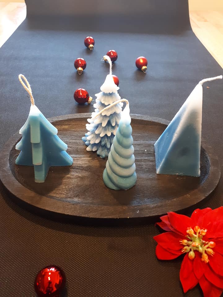 Set 4 Weihnachtliche kerzen