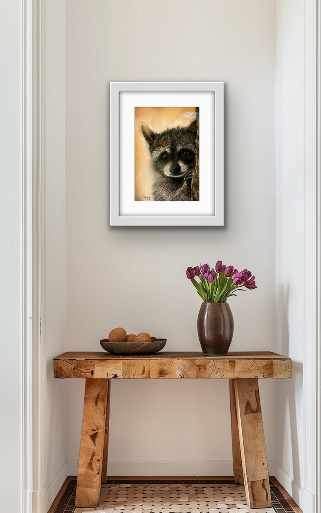Rocky The Racoon A4  Hand signed Limited Edition Print