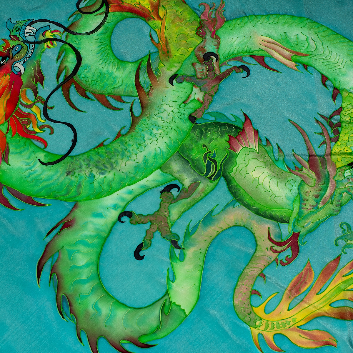 serpiente verde estilo chino 