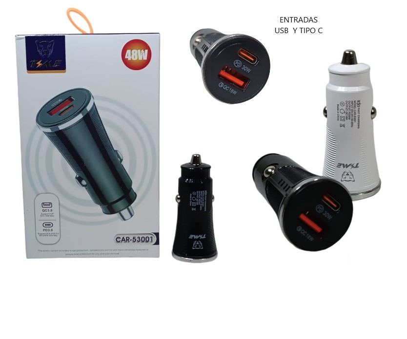 Cargador de Auto PD 20W + QC 3.01